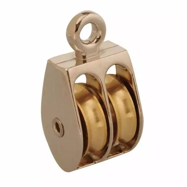 0.75 in. Dia Copper Double Sheave Rigid Eye Pulley. Pack of 10