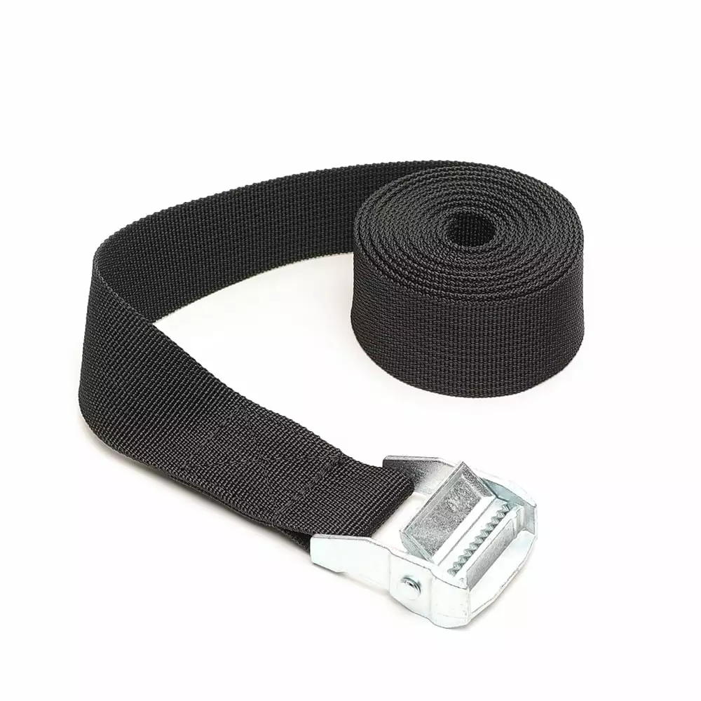 PHANY Lashing Strap Kit Black. 100x2.5cm Fixing Strap with Tightening Buckle for Motorcycle. Trailer. Truck 10 Pcs