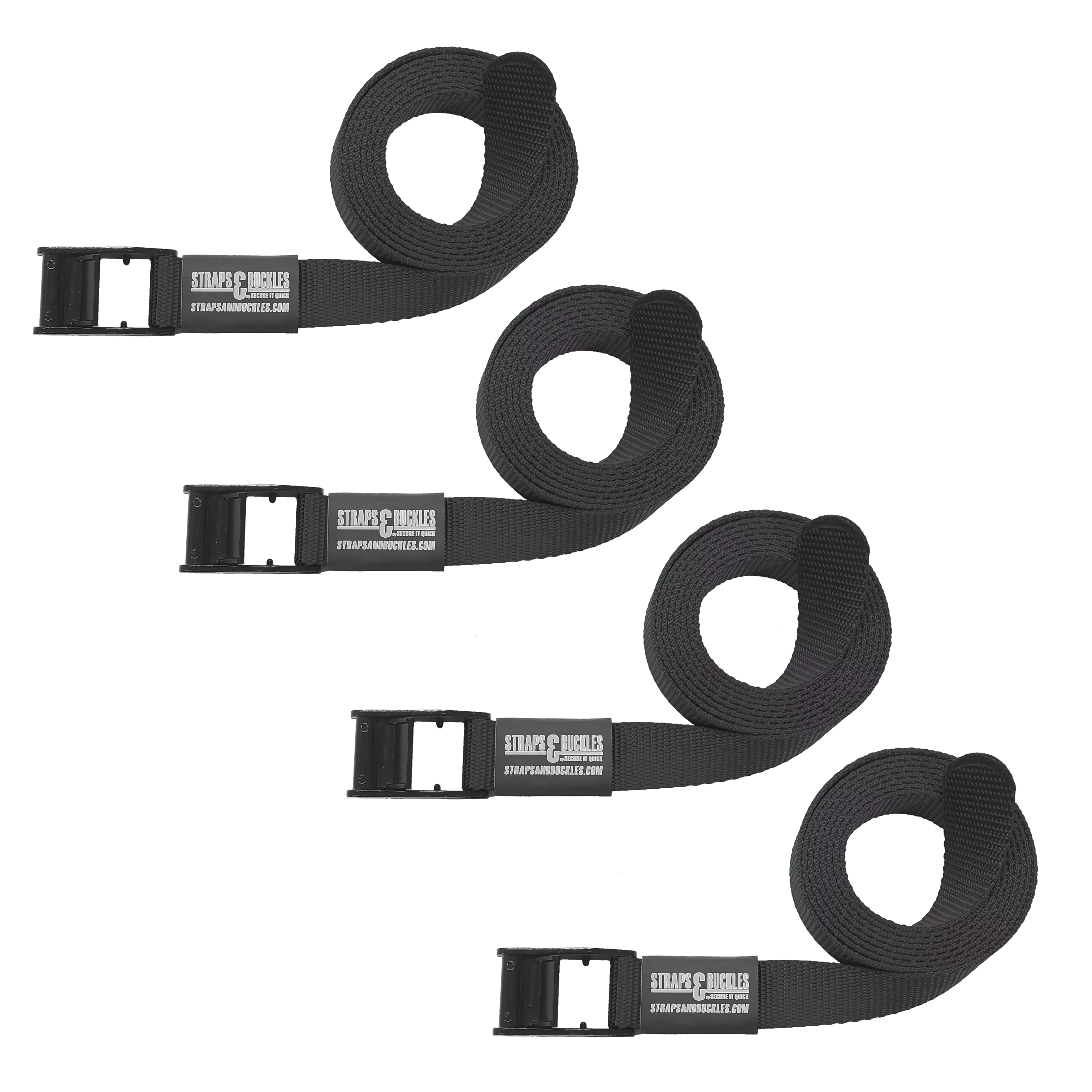 (4 Pack) 2 X 18 Tie Down Tow Axle Strap with D Ring - DKG STRAPS