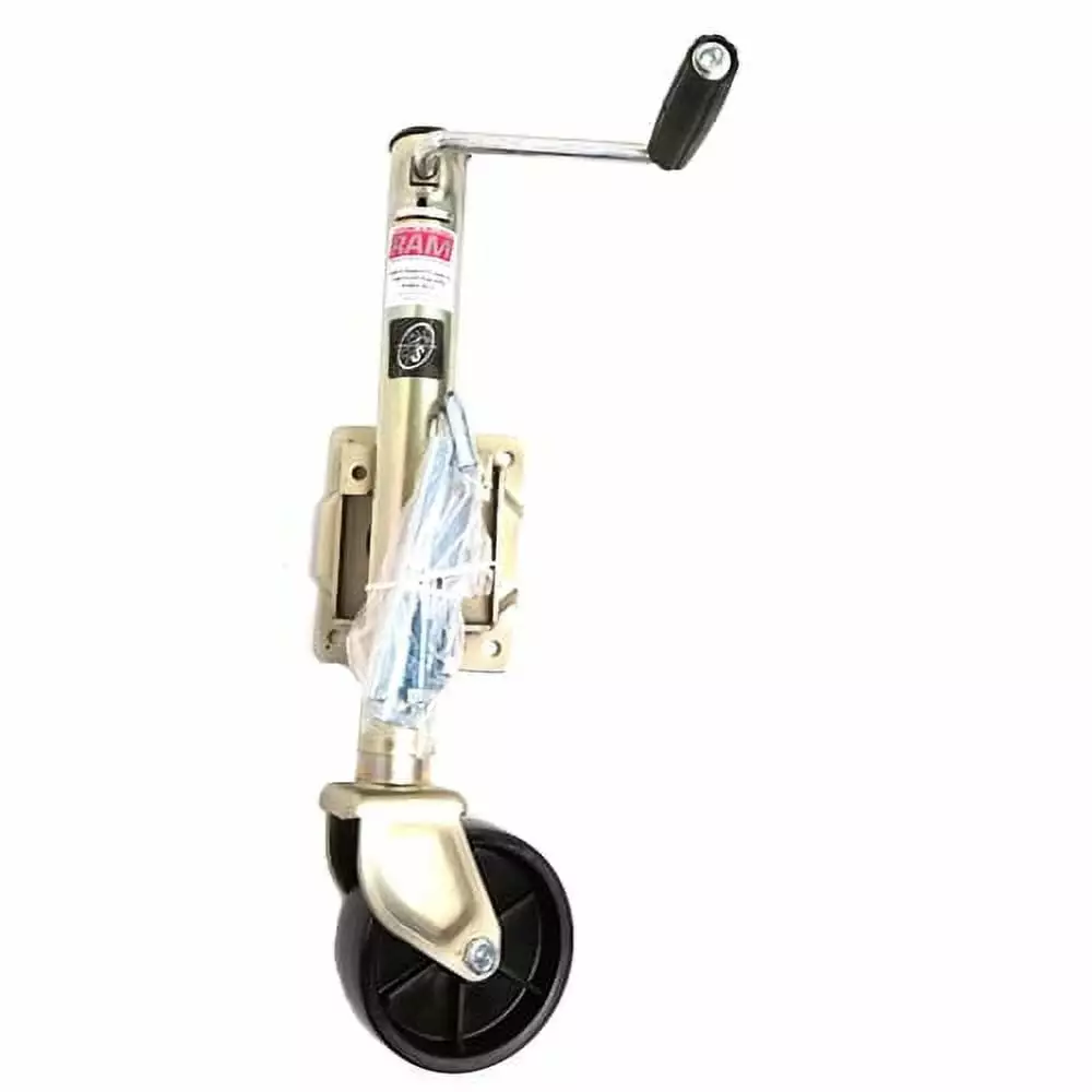 Heavy Duty Trailer Jack. Fixed Mount Jack w/Drop Leg. 28.6 in. of Lift. Max Load 2.500 Lbs