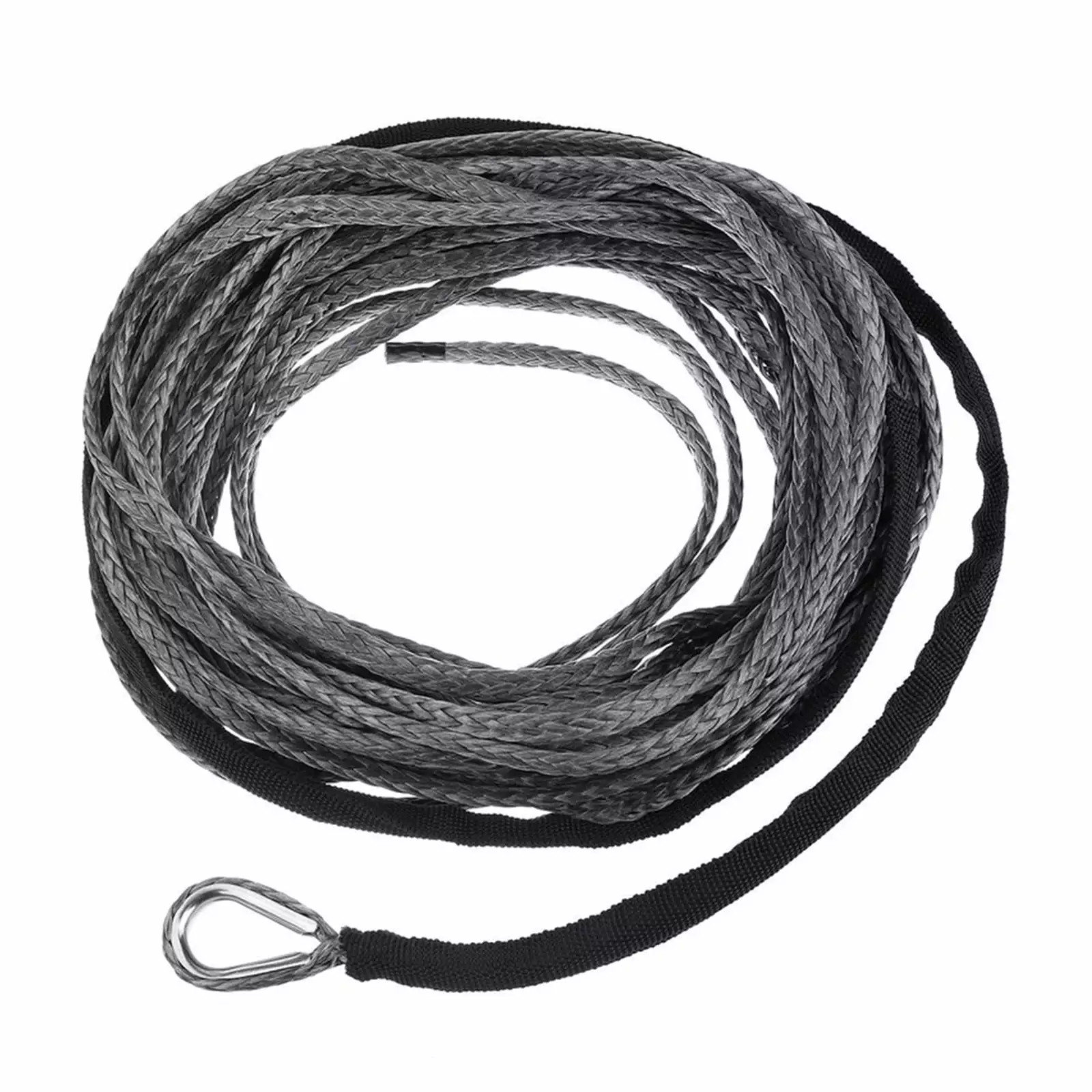 1/4''x50' Truck Boat Emergency Replacement Car Outdoor Accessories Synthetic Winch Rope Cable ATV UTV 7700lbs Towing Rope .Easier to Carry