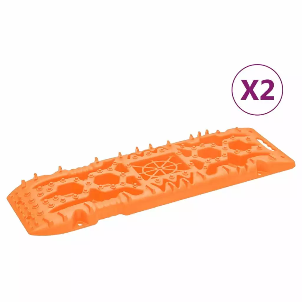 1. Off-Road Traction Boards 2-Pack - Durable Nylon Construction2. Heavy Duty Recovery Tracks - Lightweight and Portable3. Orange Traction Mats - 42.1x12.2x2.8 Inches4. Ideal for Trucks. SUVs. and