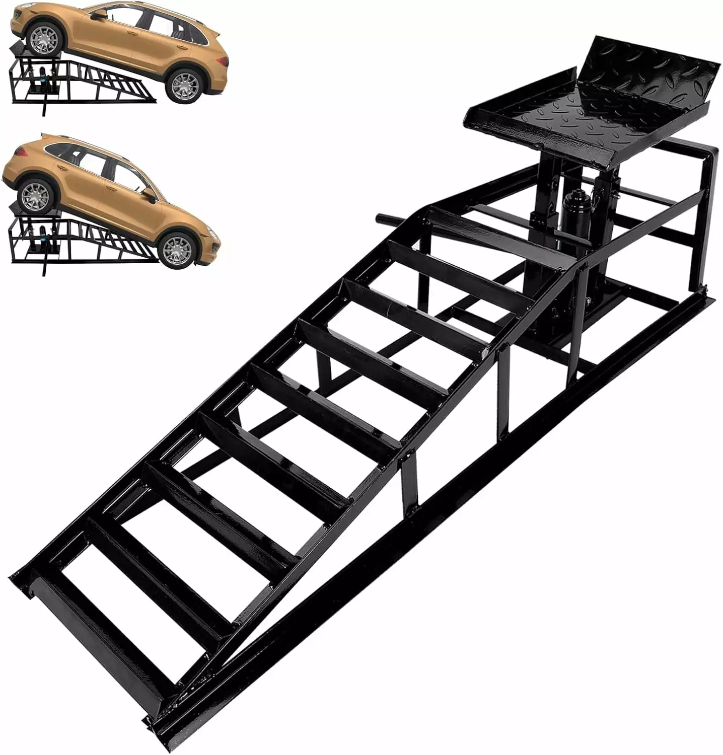 1 Pack Automotive Car Service Ramp Low Profile Car Lift Service Ramp Truck Trailer Garage 5 Tons 5T 10000lbs. Automotive Hydraulic Lift Repair Frame Lift. Height Hydraulic Vehicle Ramp (Black)