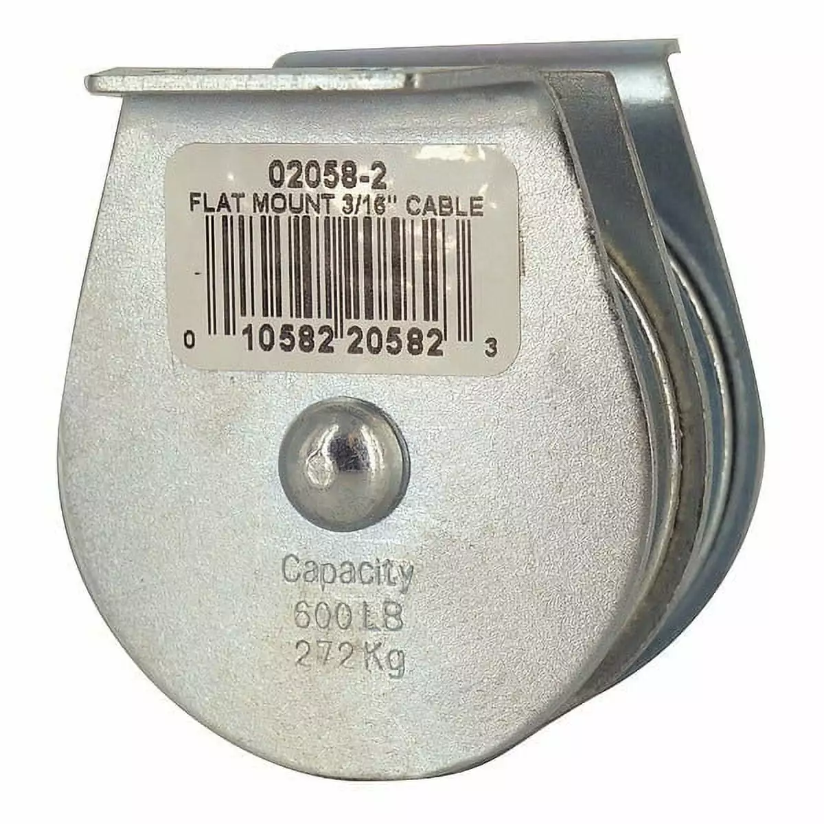 1 PK ZoroSelect Pulley Block. Wire Rope. 3/16 in Max Cable Size. 600 lb Max Load. Zinc Plated