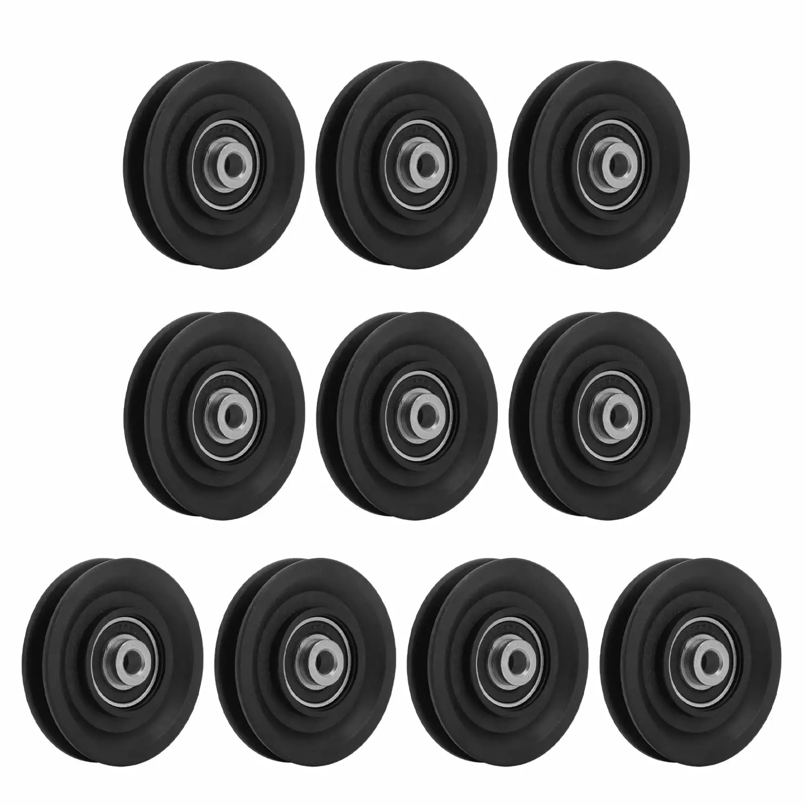 10pcs 3.5in Pulley Durable Silent Nylon Universal Bearing Pulley Wheel for Crane Gym Equipment Garage Door Ladder LiftsSHUNGONG