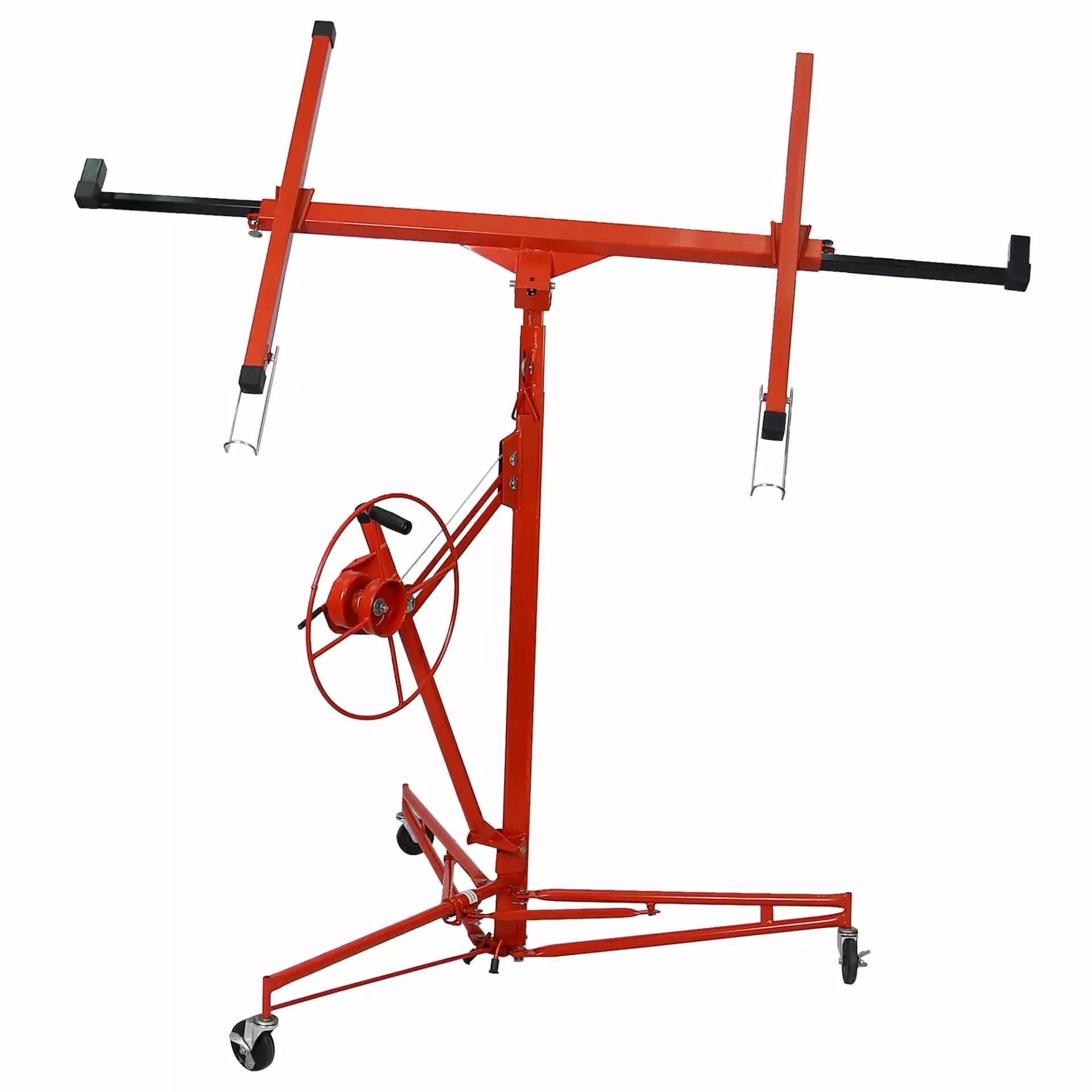 11' Drywall Panel Lift.Sturdy. Convenient. and Easy to Use .Built-In Winch with Brake. Hoist Jack Lifter for Home and Commercial Use.Red