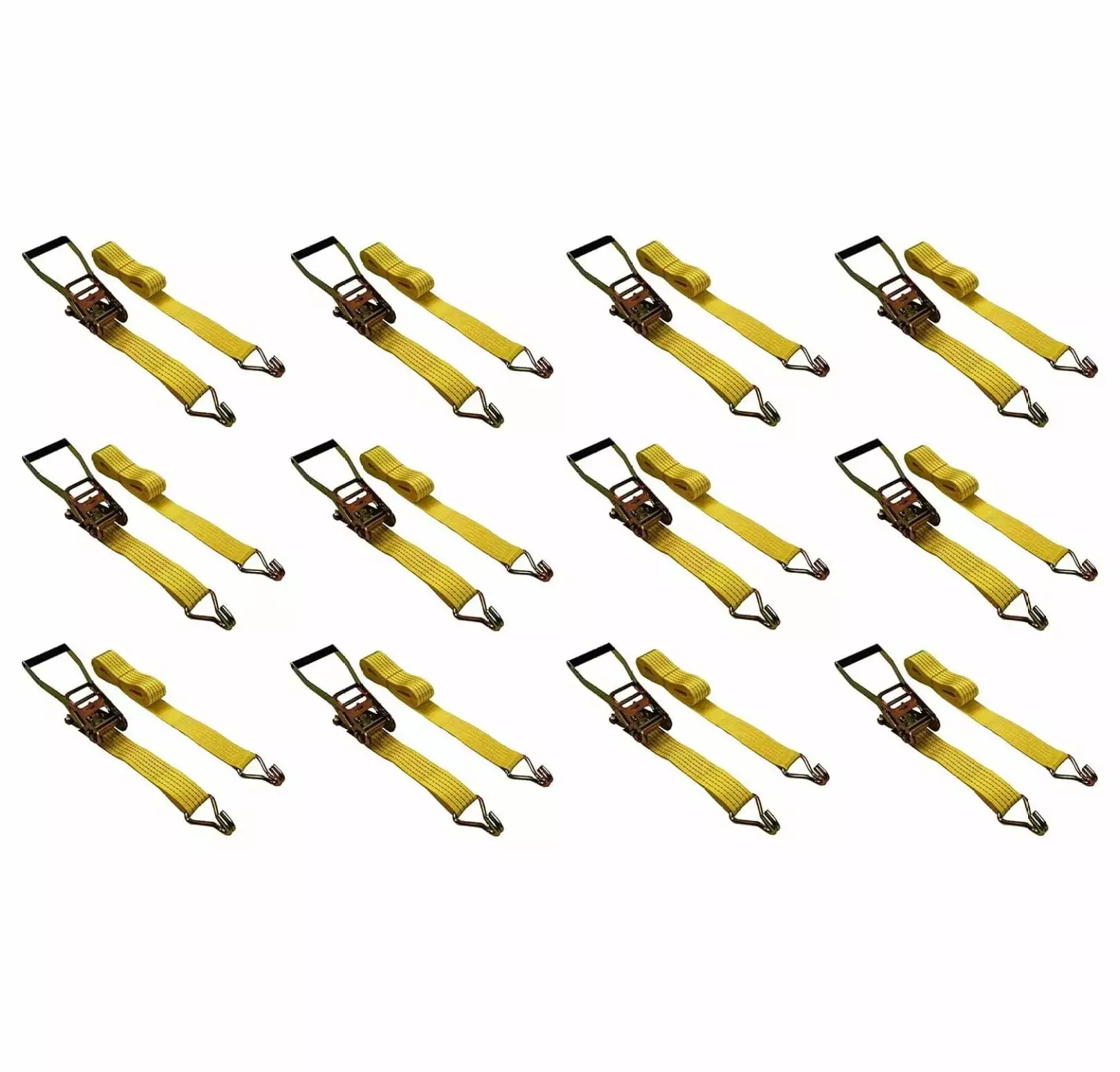 12 Pack 2 x15' Ratchet Strap Tie Down 5000LB J Hook