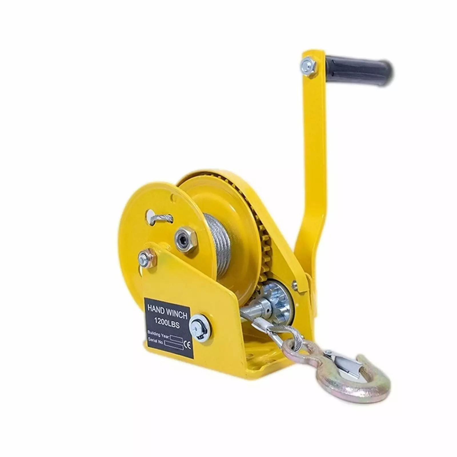 1200 Pounds 30m Wirerope Hand Operated Winch. Small Portable Winch Manual Traction Hoist Winch Crane Bidirectional Self-locking with Excellent Towing Capacity