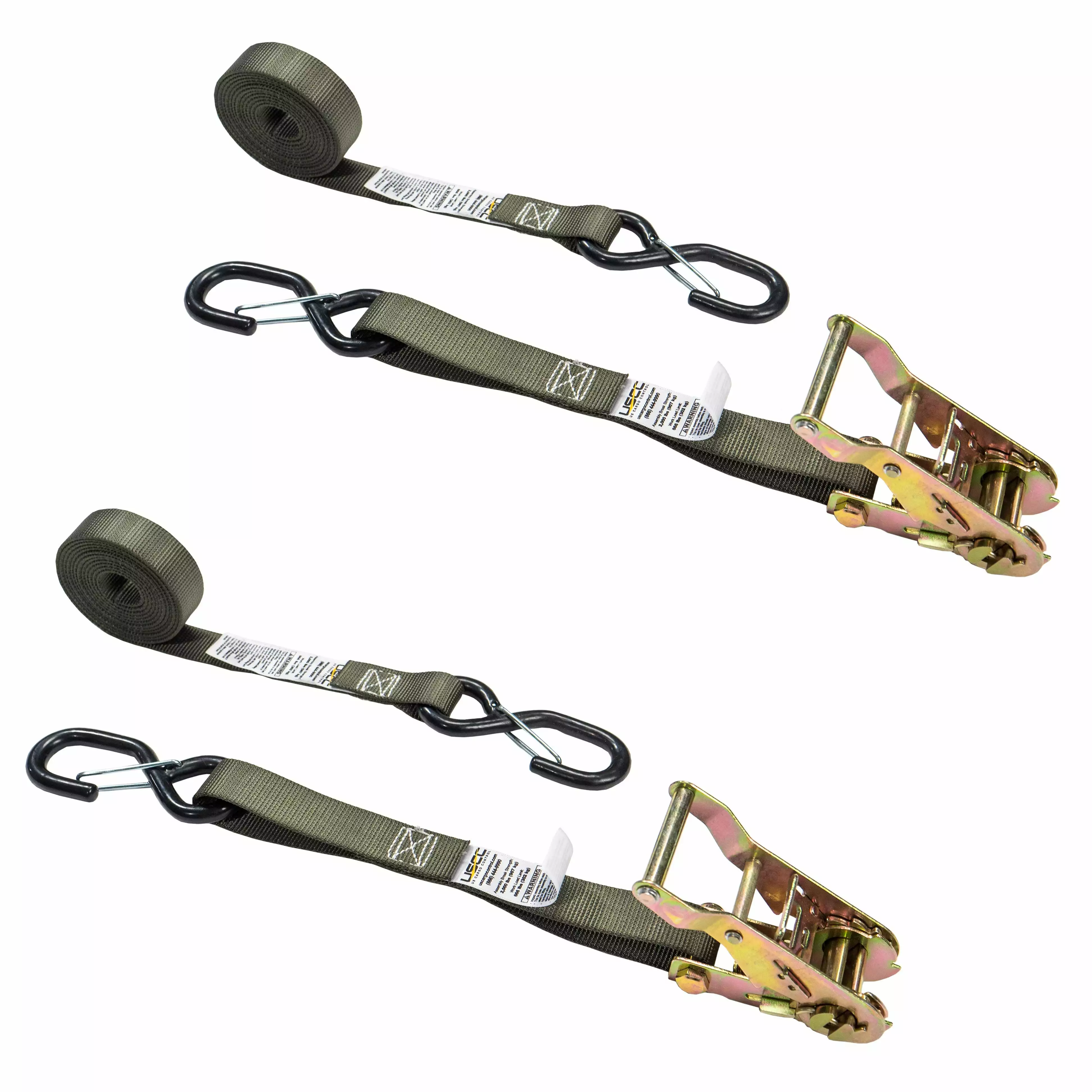 SmartStraps. 6ft. 1500lb Retractable Ratchet Tie Down-Gated Hook 4Pk Green. Working Load 500 lb. Length 72 in. Material Polyester. Model# 9303