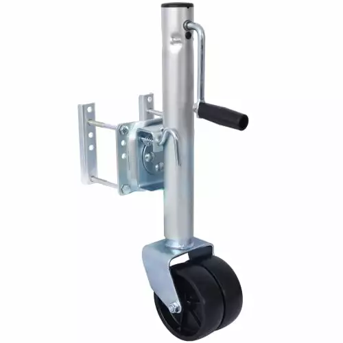 1500lbs Trailer Jack with Double Wheel. Adjustable 12 Lift Travel. Boat On for Boat RV Utility. Swivel Tongue Towing Dual Wheel