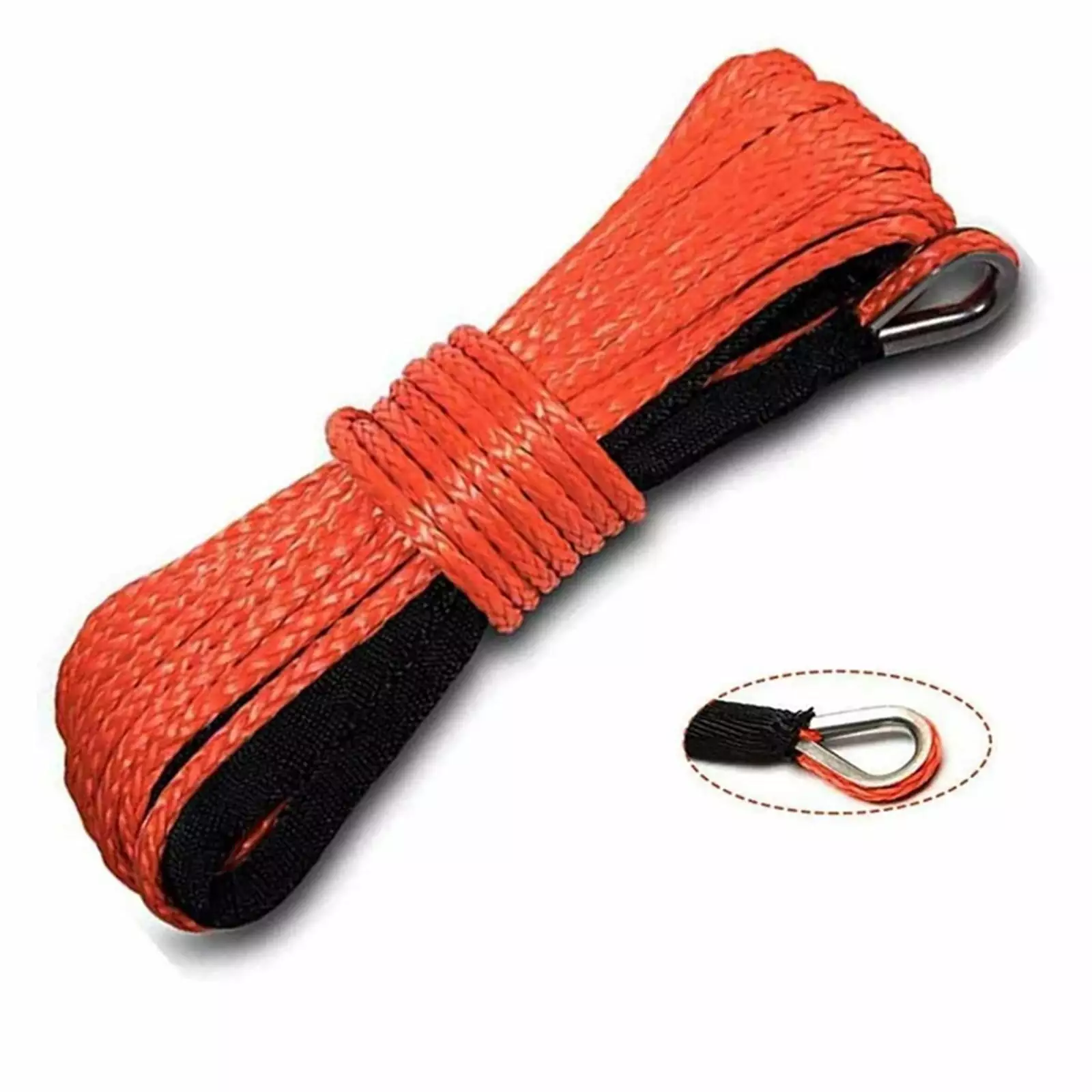 15M 6mm Winch Rope String Line Cable 10000LBS Synthetic Towing Rope Car Wash Maintenance String For ATV UTV Off-Road Car Tools .Easier to Carry