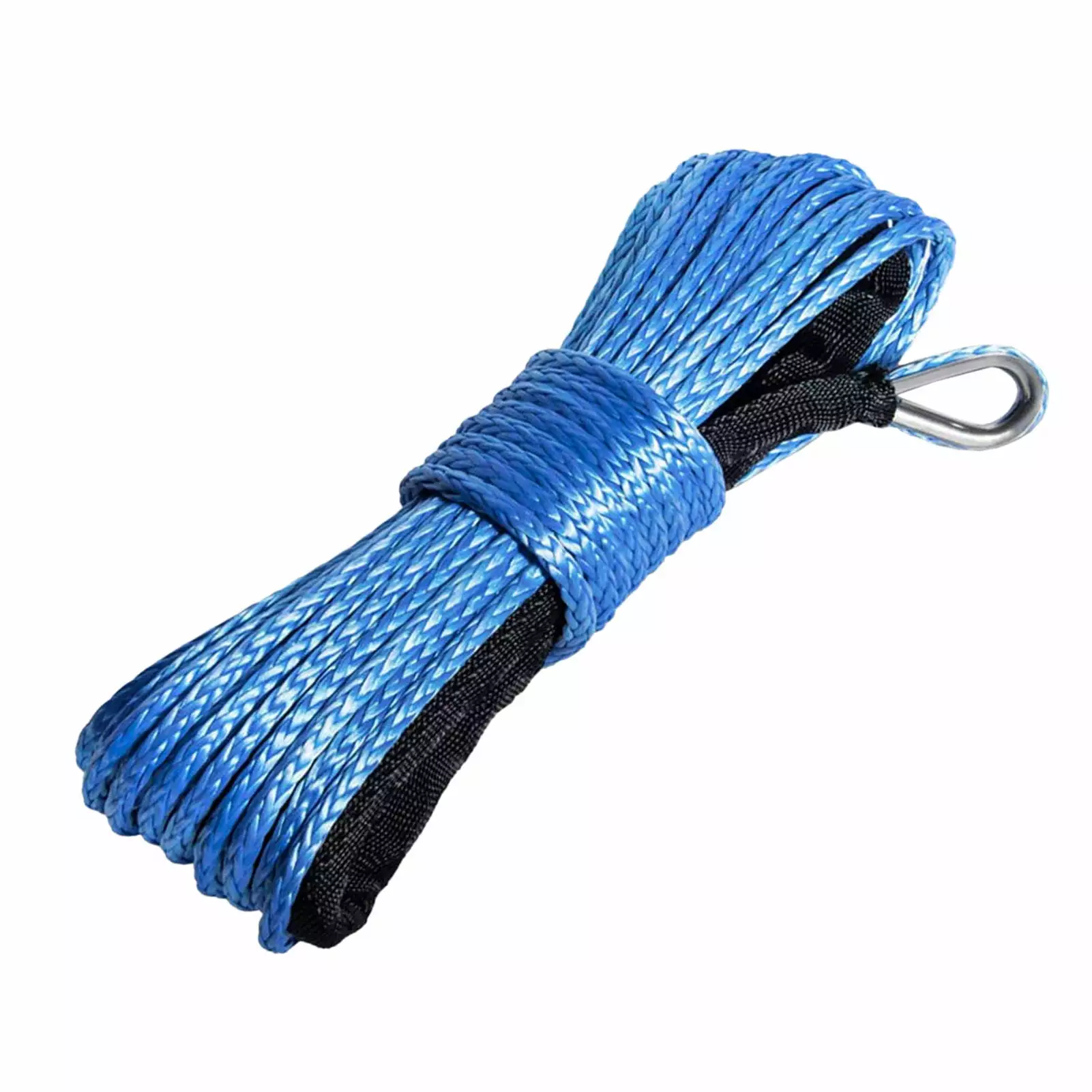 15M 6mm Winch Rope Trailer String Line Cable Synthetic Towing Rope With Hook Car Emergency String 7700lbs For ATV UTV Truck Boat .Easier to Carry