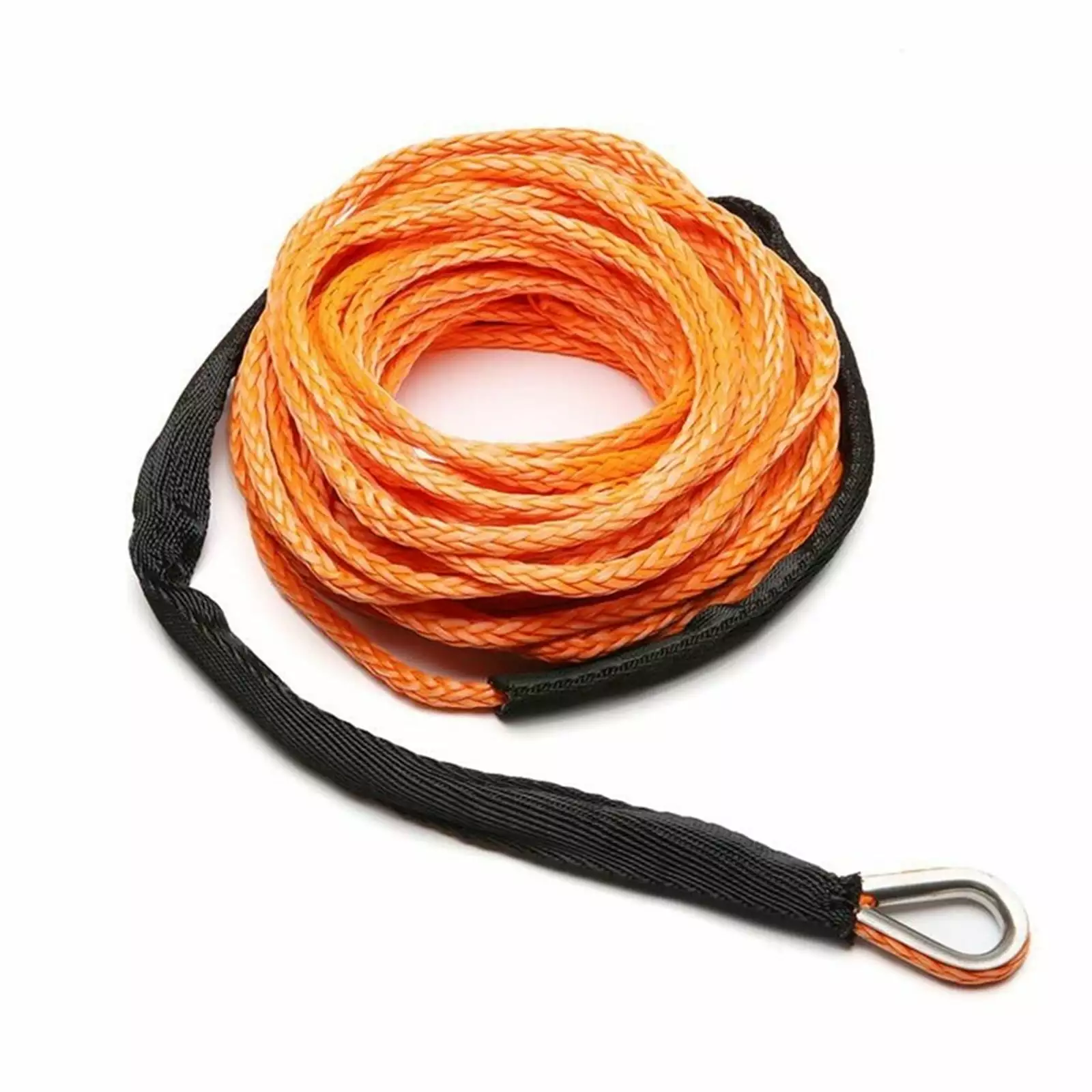 15m 5mm/6mm/7mm Towing Winch Cable Rope String Line Synthetic Fiber 5800lbs/7700lbs/9300lbs For ATV UTV SUV 4X4 4WD .Easier to Carry