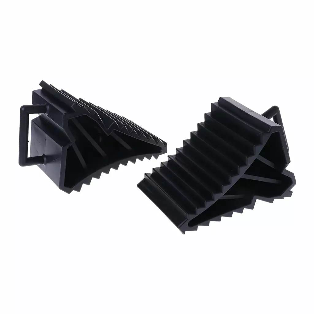 2 Pcs Antislip Vehicle Car Truck Wheel Tire Chock Stop Block Black