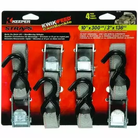 1PC Keeper 05105 Tiedown 10 Foot Cam Bckle 300 Pound 4 Pack