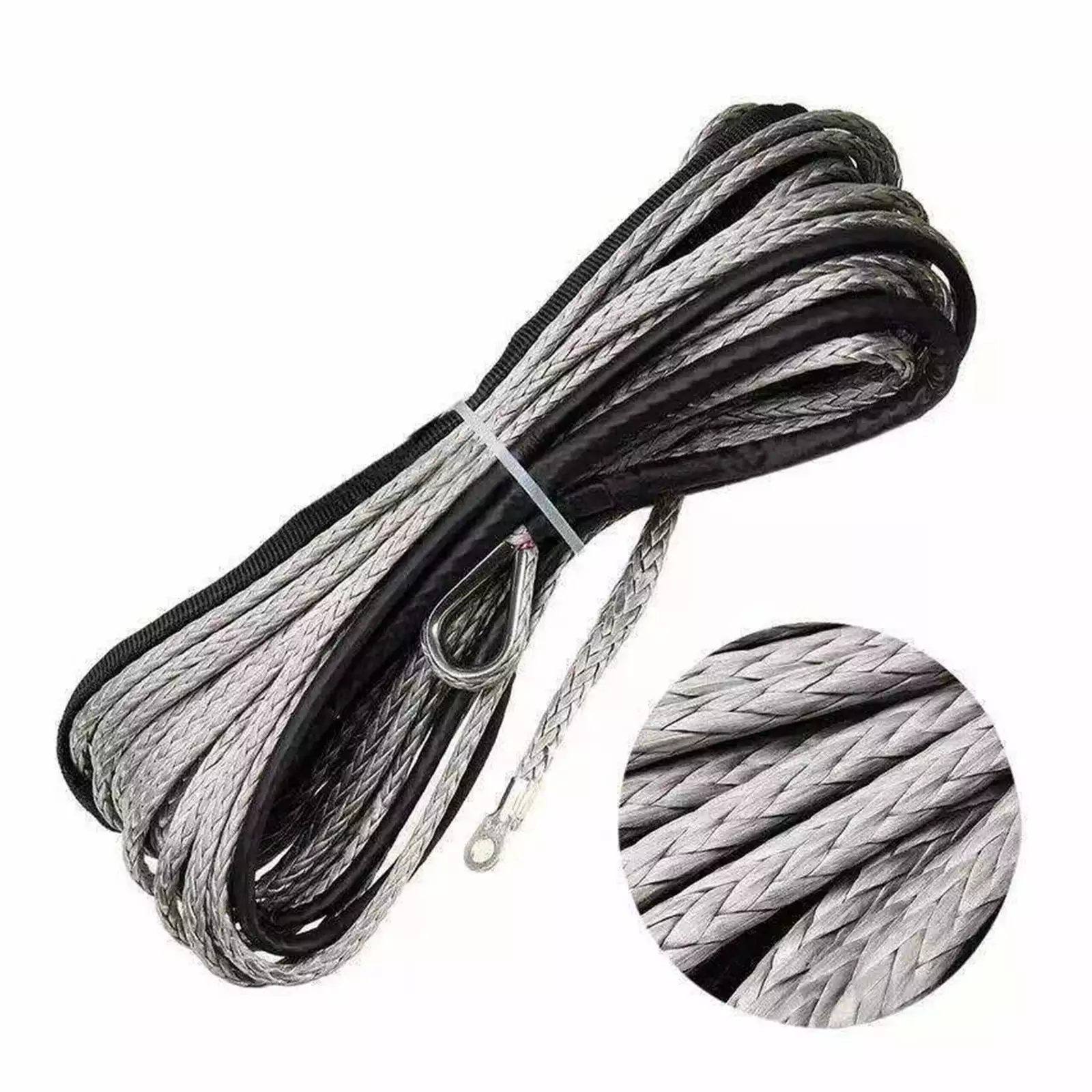 1X 15M 5mm 10000LBS Synthetic Winch Rope Line Recovery Cable For 4WD ATV SUV Truck Boat Winch Towing Rope .Easier to Carry