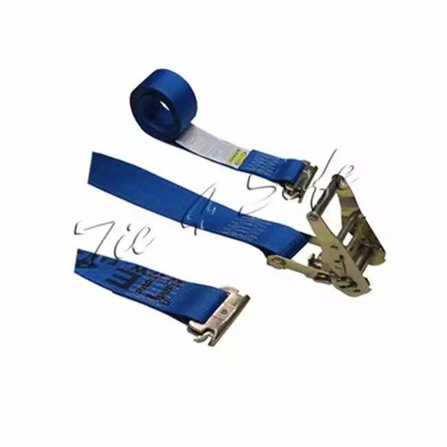 Tie 4 Safe 2 in. x 20 ft. Logistics Straps with Ratchet with E-Fittings - Blue. 6 Piece