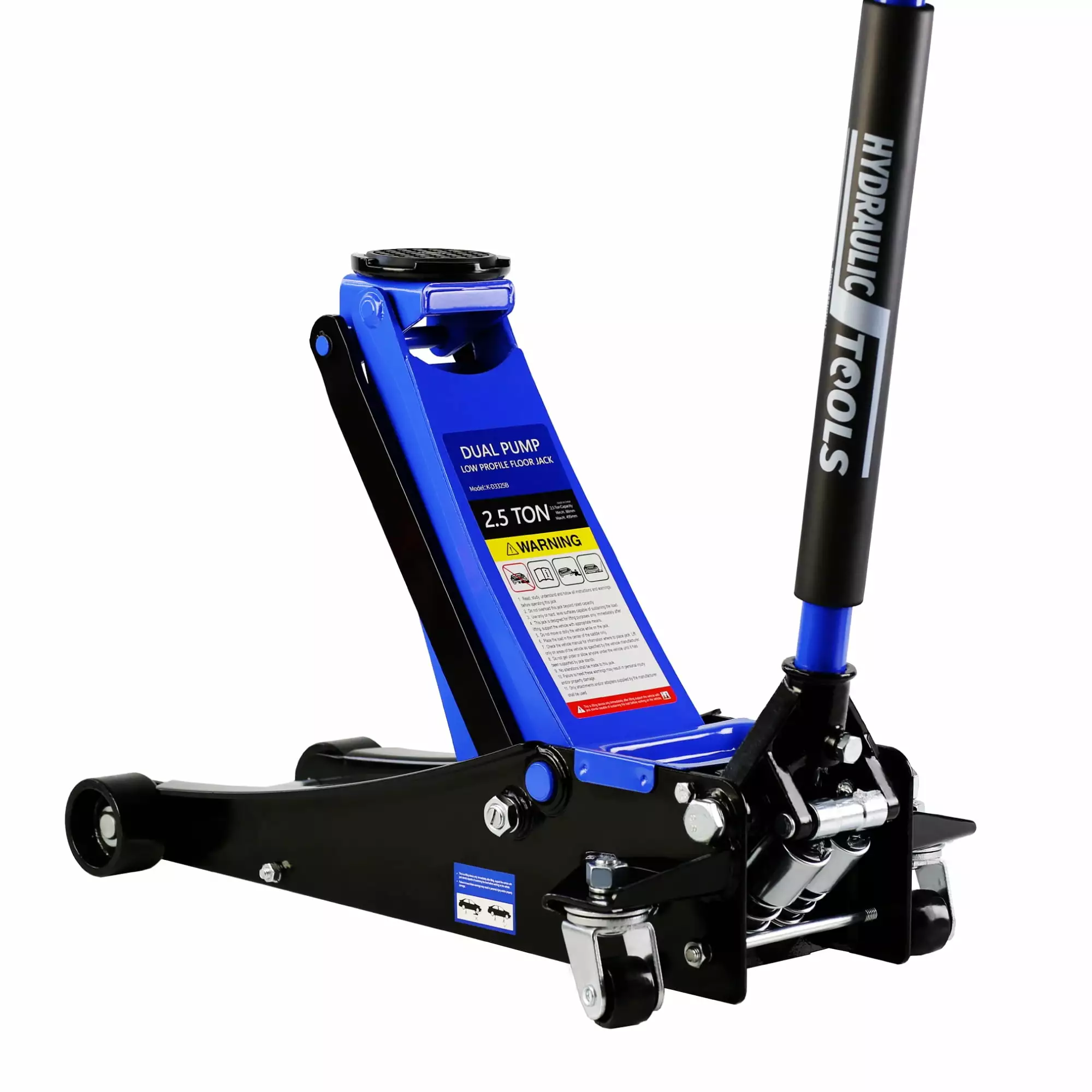 2.5 Ton Low Profile Floor Jack. Steel Racing Floor Jack with Dual Pistons Quick Lift Pump. Hydraulic floor jack Lifting range 3.5-19.5