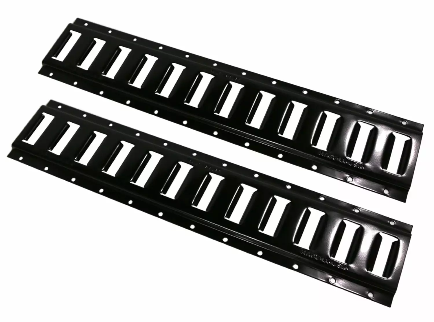 (2 Pack) 2' E-Track Horizontal Galvanized Black Powder Coated. Steel for Cargo on Trucks. Trailers. Vans - Made in USA