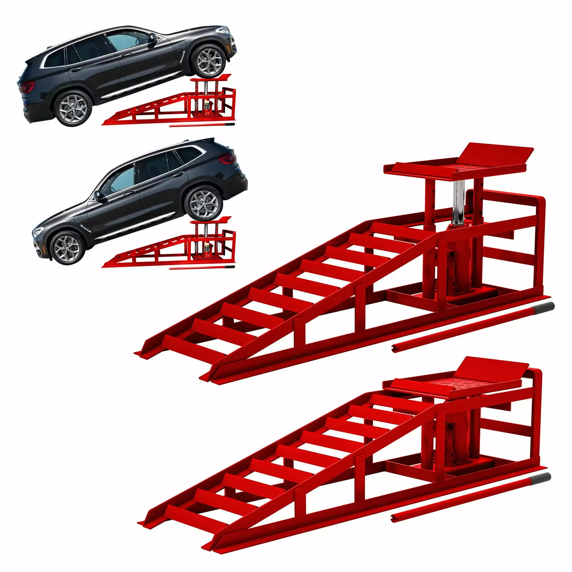 imerelez Hydraulic Low Profile and Steel Racing Floor Jack 3 Ton (6600 lb) Capacity. with Dual Piston Quick Lift Pump. Blue Lifting range 3.3-18.5