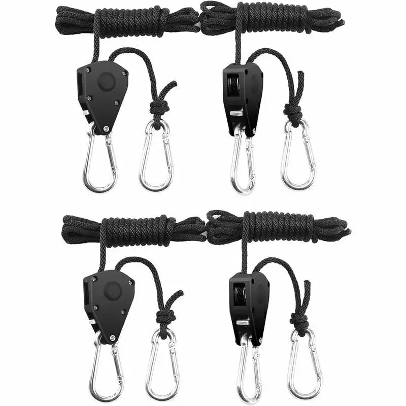 Pairs4 Pieces1/8 Inch Adjustable Ratchet Hangers Adjustable Hook Rope Ratchet Strap Rope Rope Ratchet Heavy Duty Adjustable.Each Pair Carries 68kg .