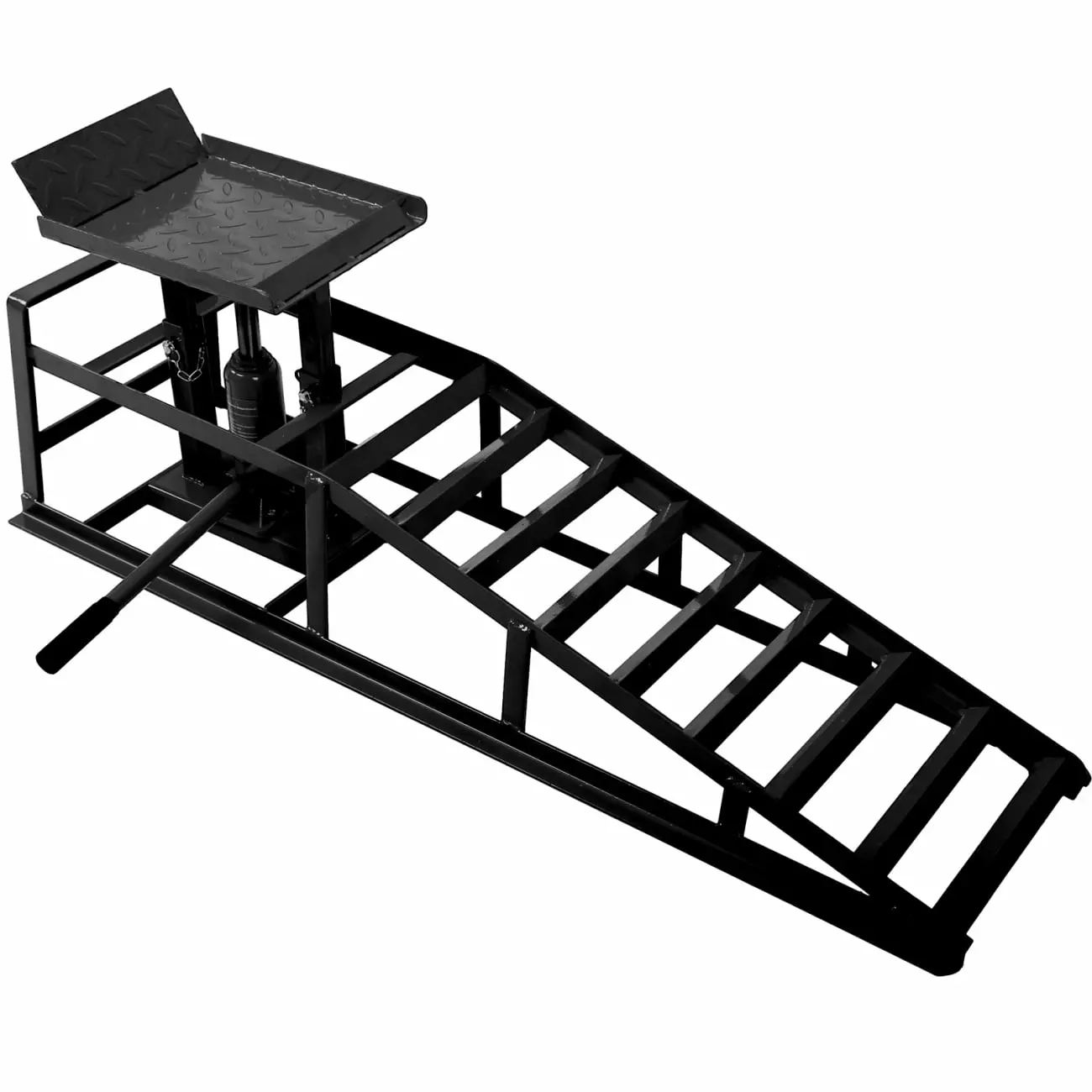 2 Pcs Car Ramps. 5T Garage Auto Car Ramps for Oil Changes. Car Ramp Lifts with Support Jack for DIY Repair Stores Auto Beauty Stores. Black