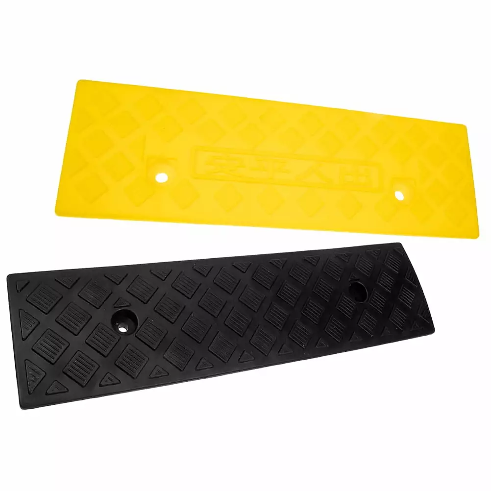 2 Pcs Driveway Ramp 3/4 Pvc Valve Wheelchairs Motorcycle Garage Stair Carpet Treads Rubber