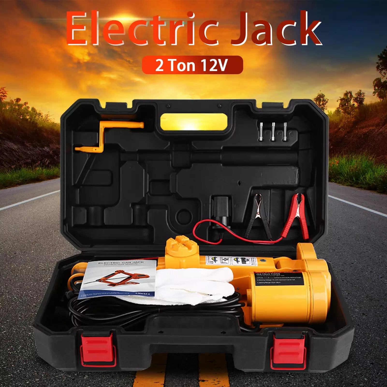 2 Ton 12V Car Electric Lifting Jack Portable Save-Labour Floor Jacks for Fast Changing Tires