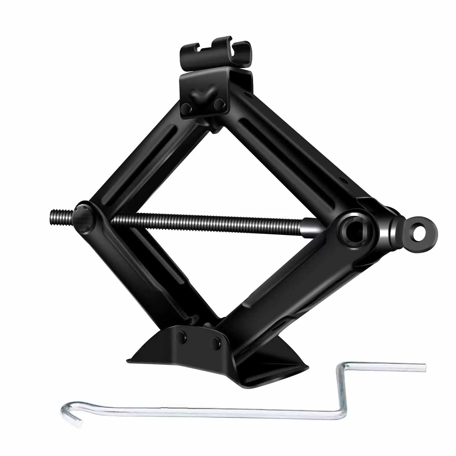 Scissor Jack 2 Tonne Load Capacity. Universal Lift Jack for Car Breakdown. Repair. Auto Tool. Lift Range 115mm to 390mm. with Crank Handle Easy to Operate (Black)