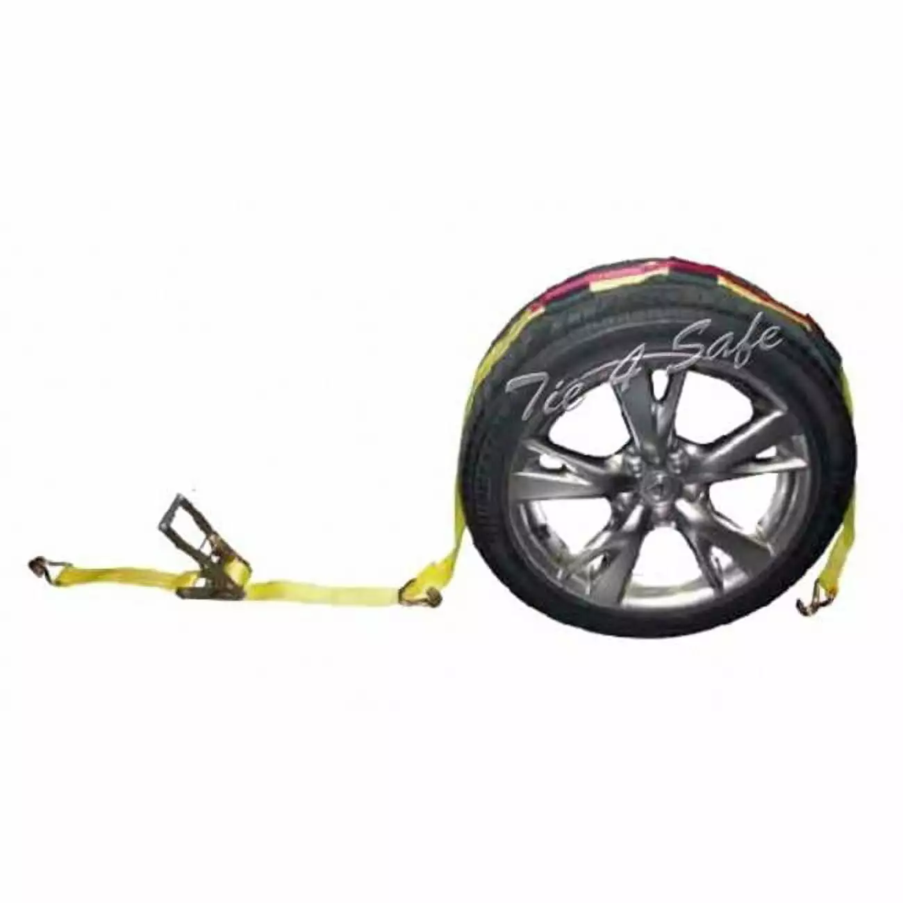 2 in. x 10 ft. Car Tie Downs with J-Hooks. Ratchet Buckle & Tire Grip - Yellow. 10 Piece