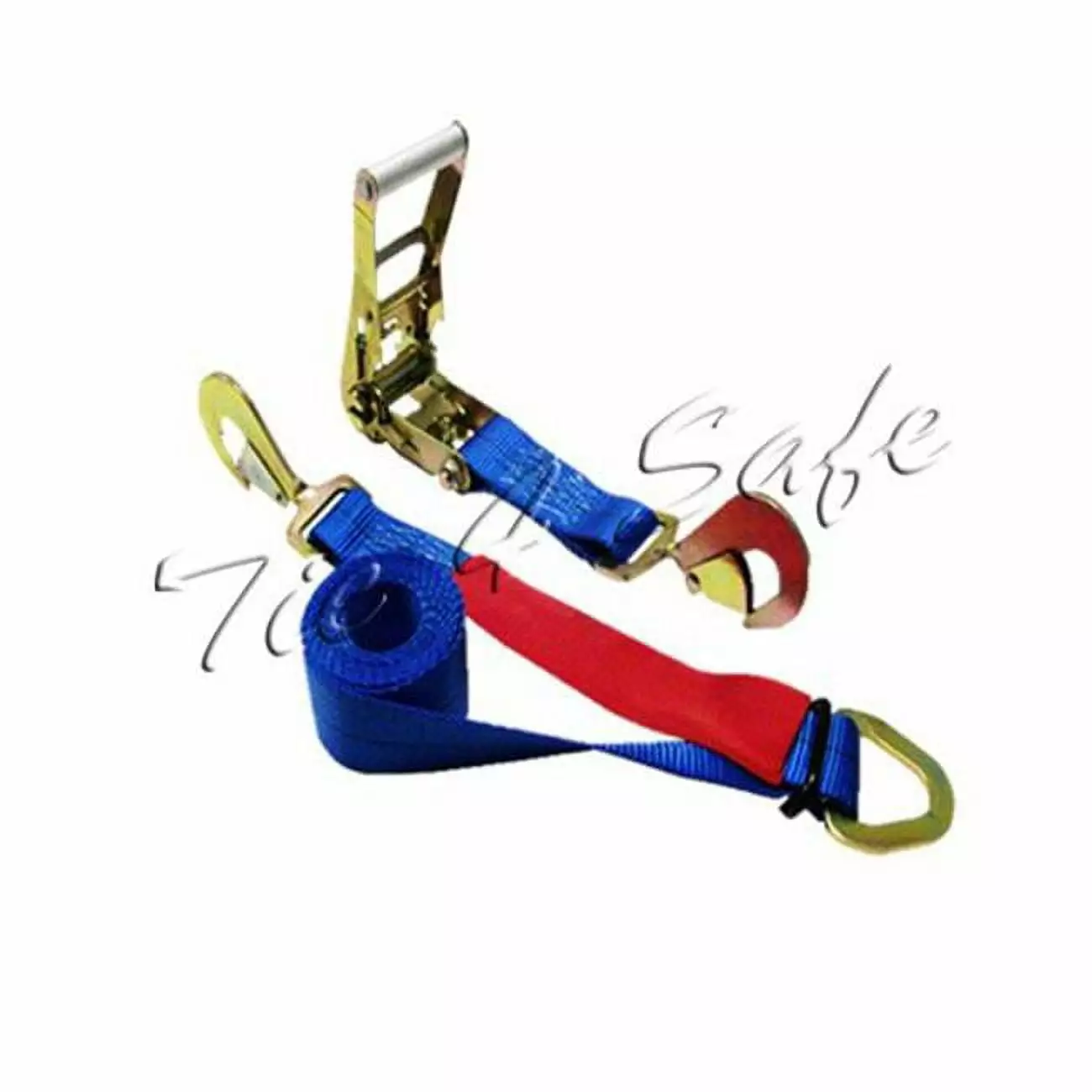 2 in. x 8 ft. Combo Ratchet & Axle Strap with D Ring & Adjustable Axle Strap. Blue - 12 Piece