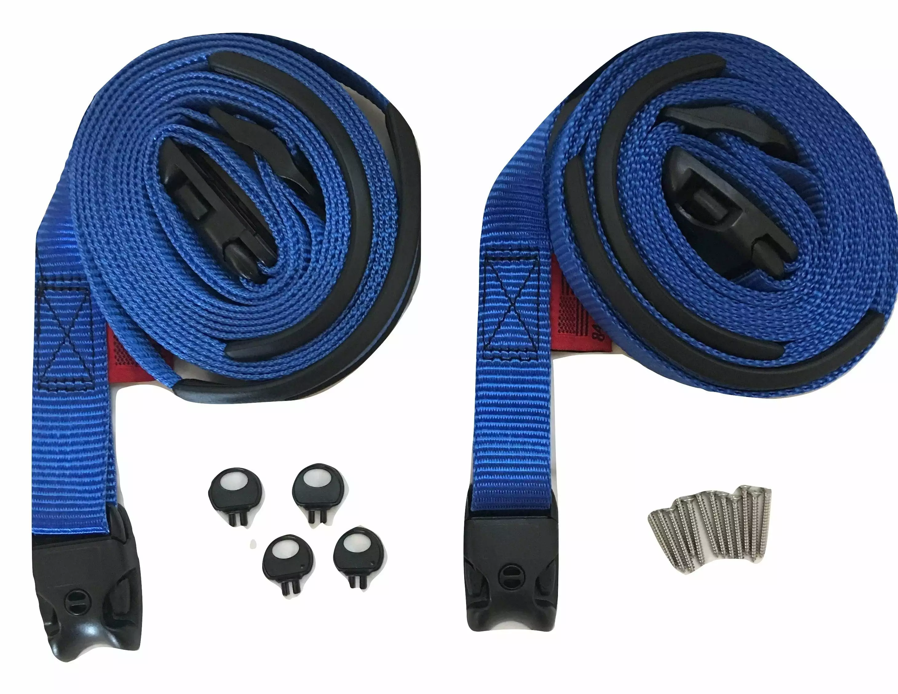 1Pair Portable Heavy Duty Tie Down Cargo Strap Luggage Lashing Strong Ratchet Strap Belt with Metal Buckle(Color Randomization.5 Meters)