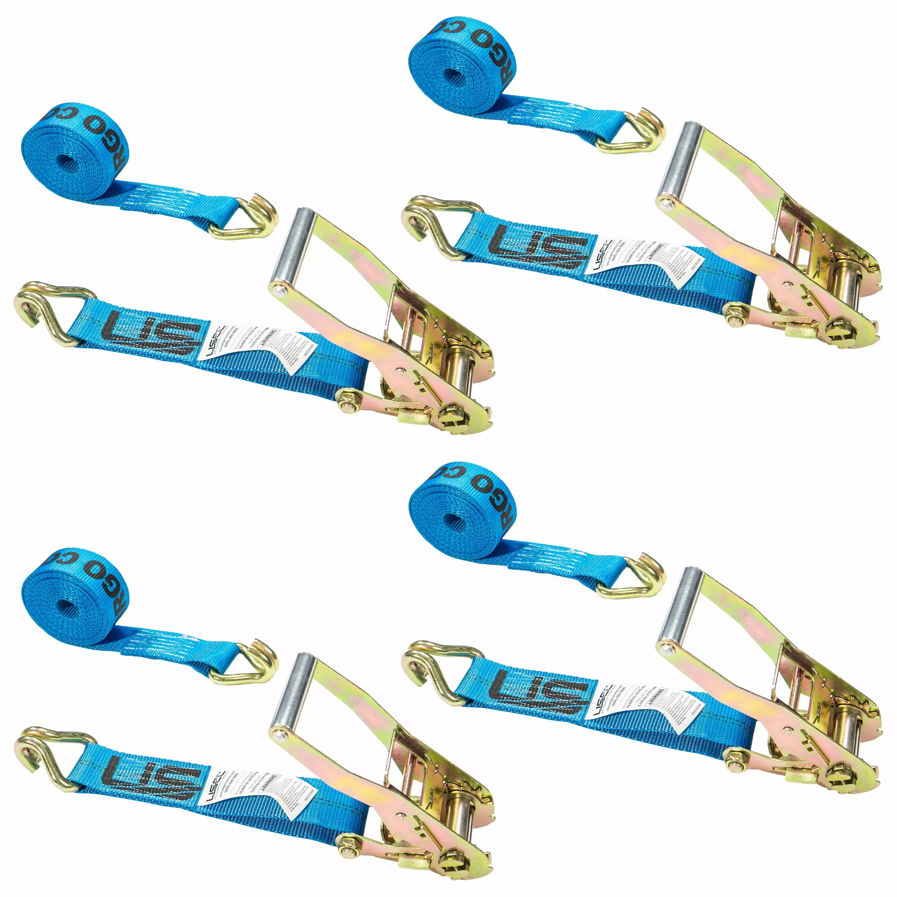 Vevor 2 in. x 15.6 ft. Heavy Duty Ratchet Straps with Snap Hooks - 4000 lbs Working Load