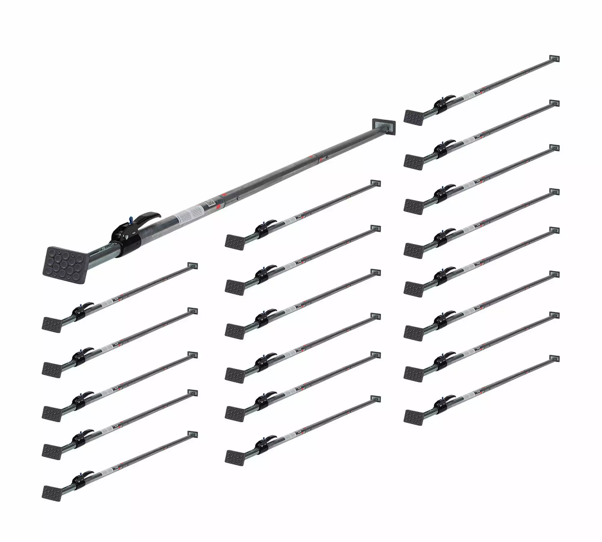 20 Pack 89-3/4 to 104-1/2 Long Steel Telescoping Ratcheting Load Lock Bar with 2-4 Pads for Cargo Tie-Down in Enclosed Trucks. Pickup Truck Bed. SUV. Minivan. and Small Trailers