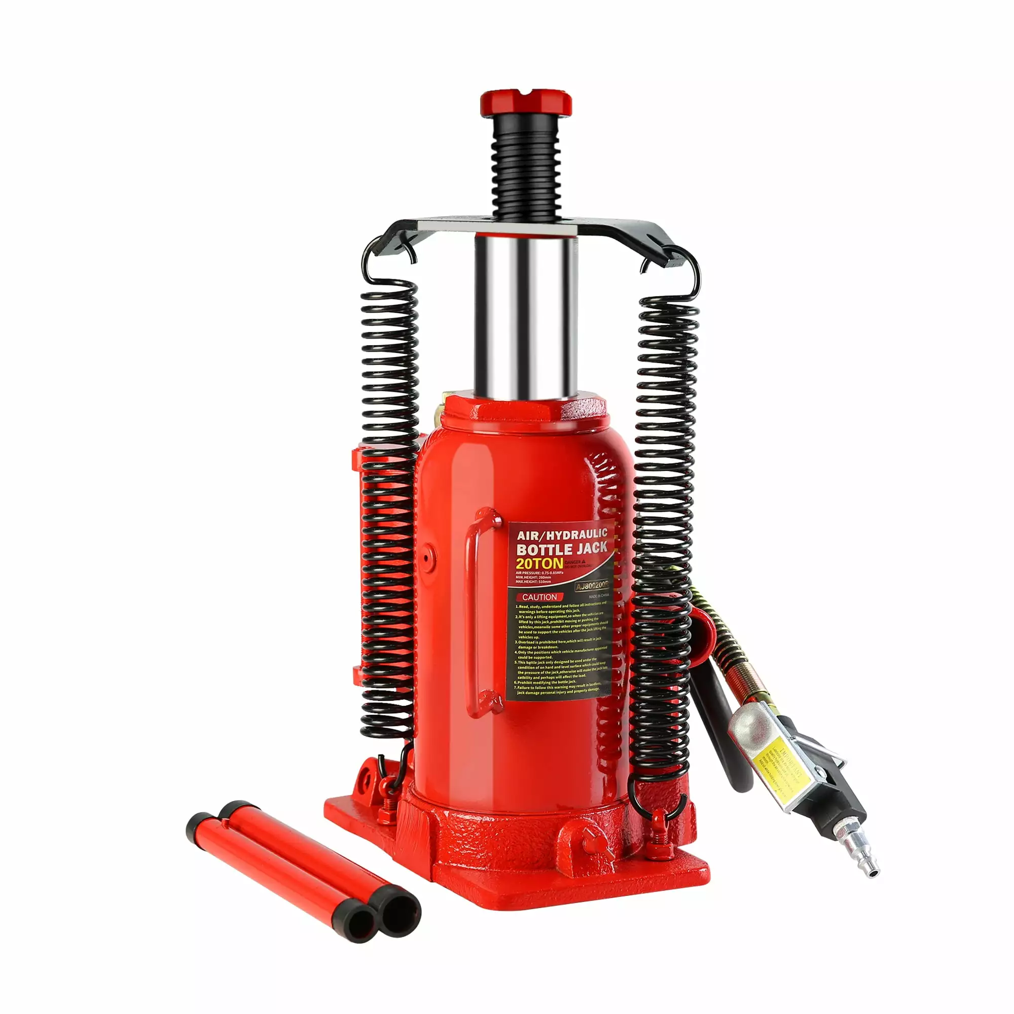 20 Ton Air Hydraulic Bottle Jack. with Manual Hand Pump Used for The Maintenance of Automobiles. Agricultural Vehicles. Heavy Trucks. Mobile Machinery. and Heavy Equipment