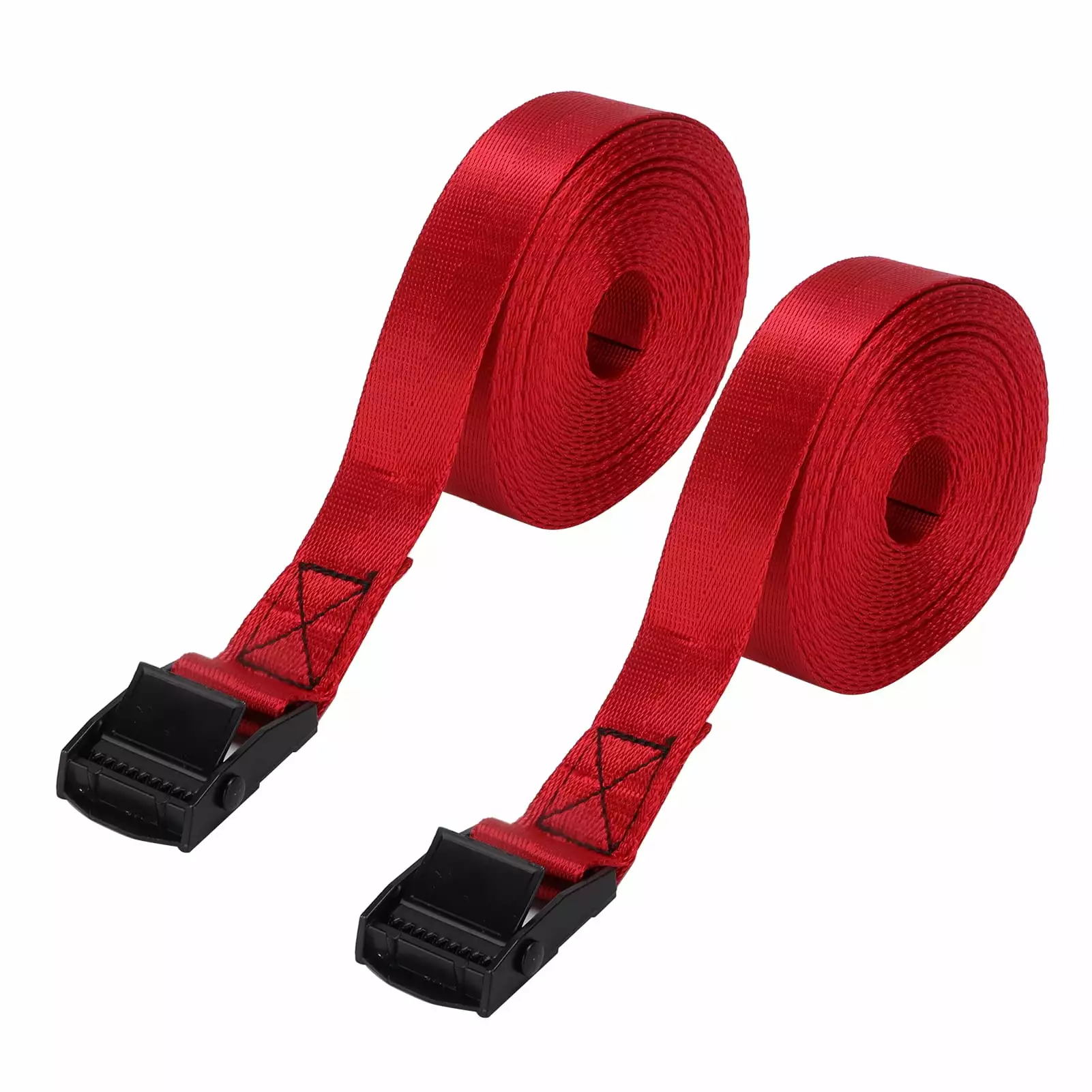 2024 .2pcs Tie Down Strap Black Zinc Alloy Press Buckle Bandage 25mm Binding Red Wine Rope3 Meter