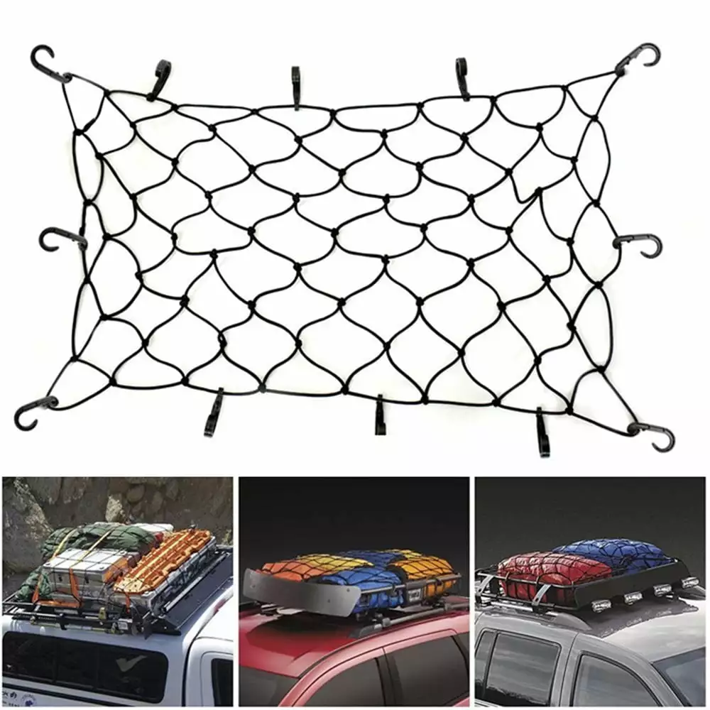 2024 Car Roof Top Cargo Net Elastic Mesh Luggage Rope Cover Organizer Net Car Roof Rack