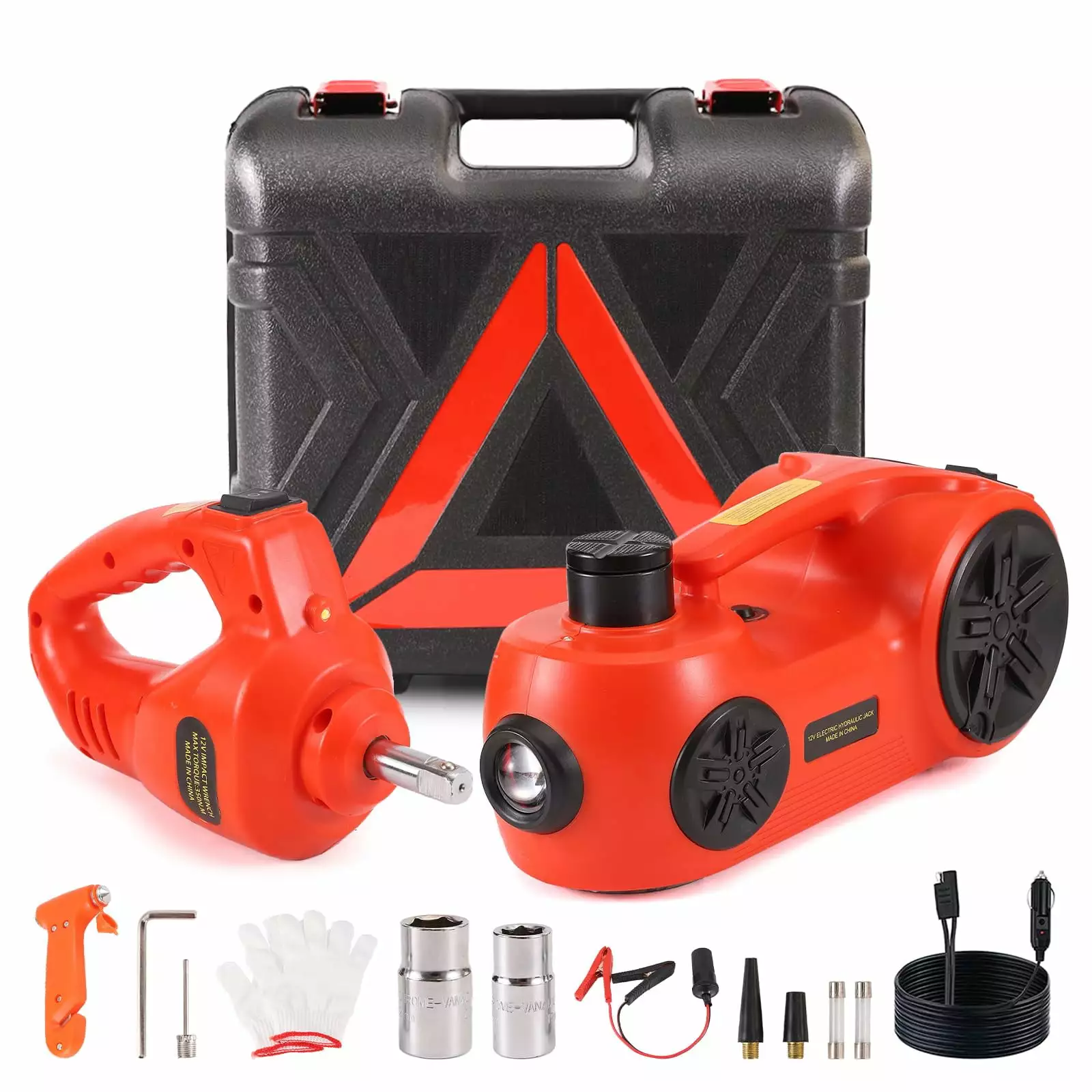 2024 New Electric Car Jack Kit. Hydraulic Jack Lift. Built-in Inflatable Pump. and LED Light. for SUV MPV Sedan Truck Change Tires Garage Repair