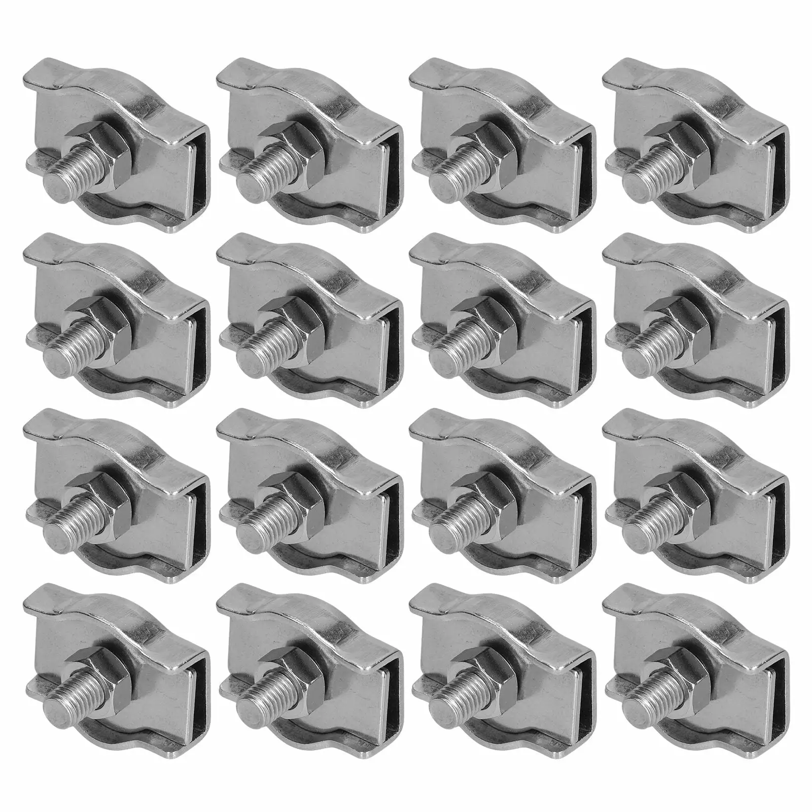 2024 Simplex Wire Rope Clips Stainless Steel Cable Clamps Simple Grip Caliper Single Locking Device20Pcs M6