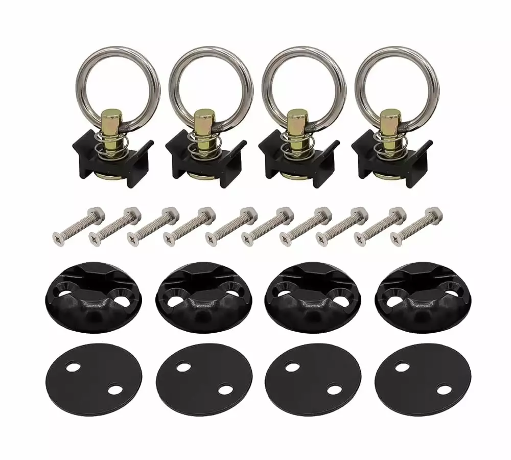 The ROP Shop | 10-Pack 3/8 Steel D Rings & Brackets Tie Down Rope Flatbed Trailer Camper RV