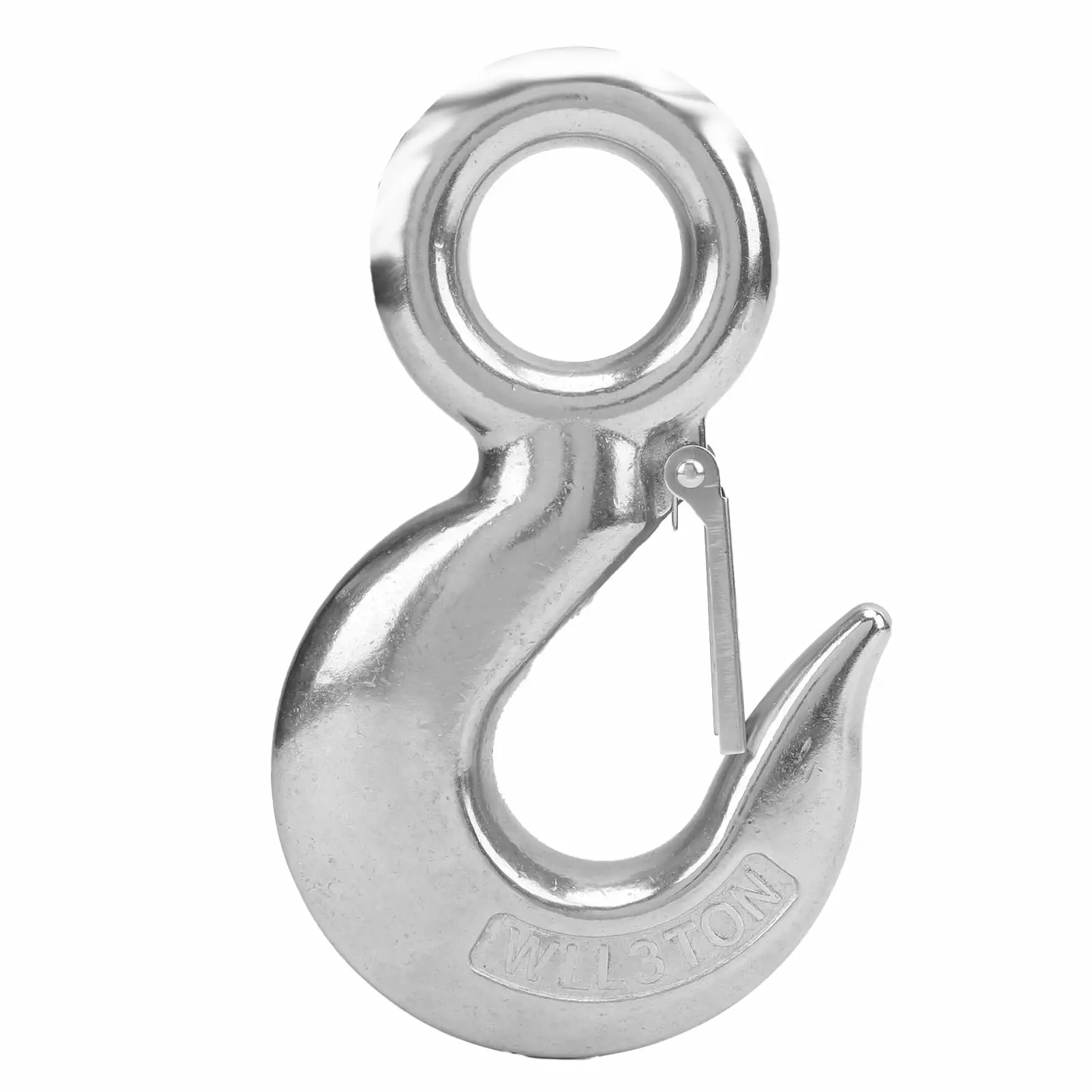 (2Pack) Eye Slip Hook with Safety Latch Stainless Steel Marine Lifting Eye Hoist Sling Hook3T