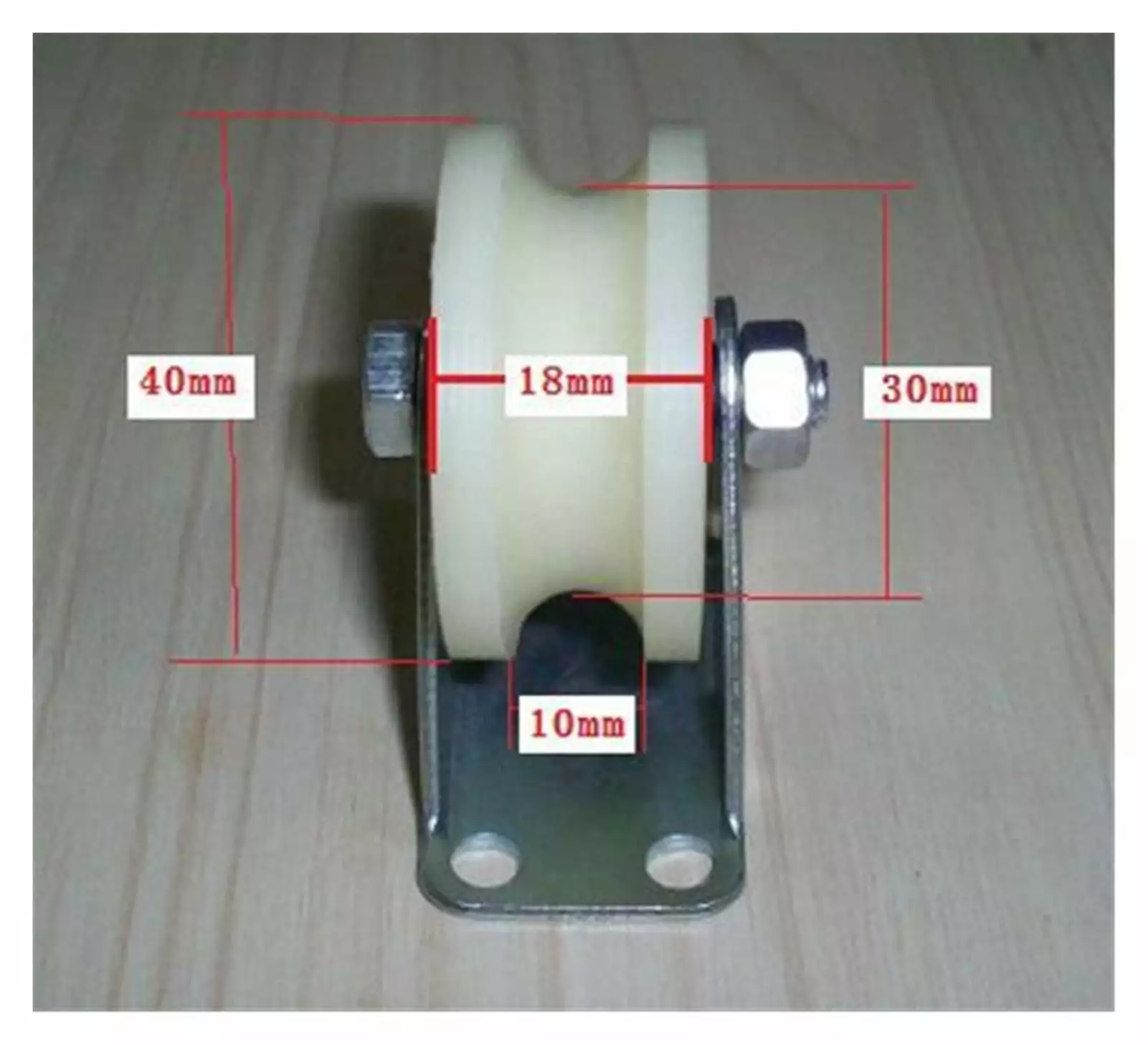 2Pieces/Lot Wheel Diameter:40mm 1.5 Inch Bracket U Groove Nylon Wheel Lifting Bearing Bracket Pulley