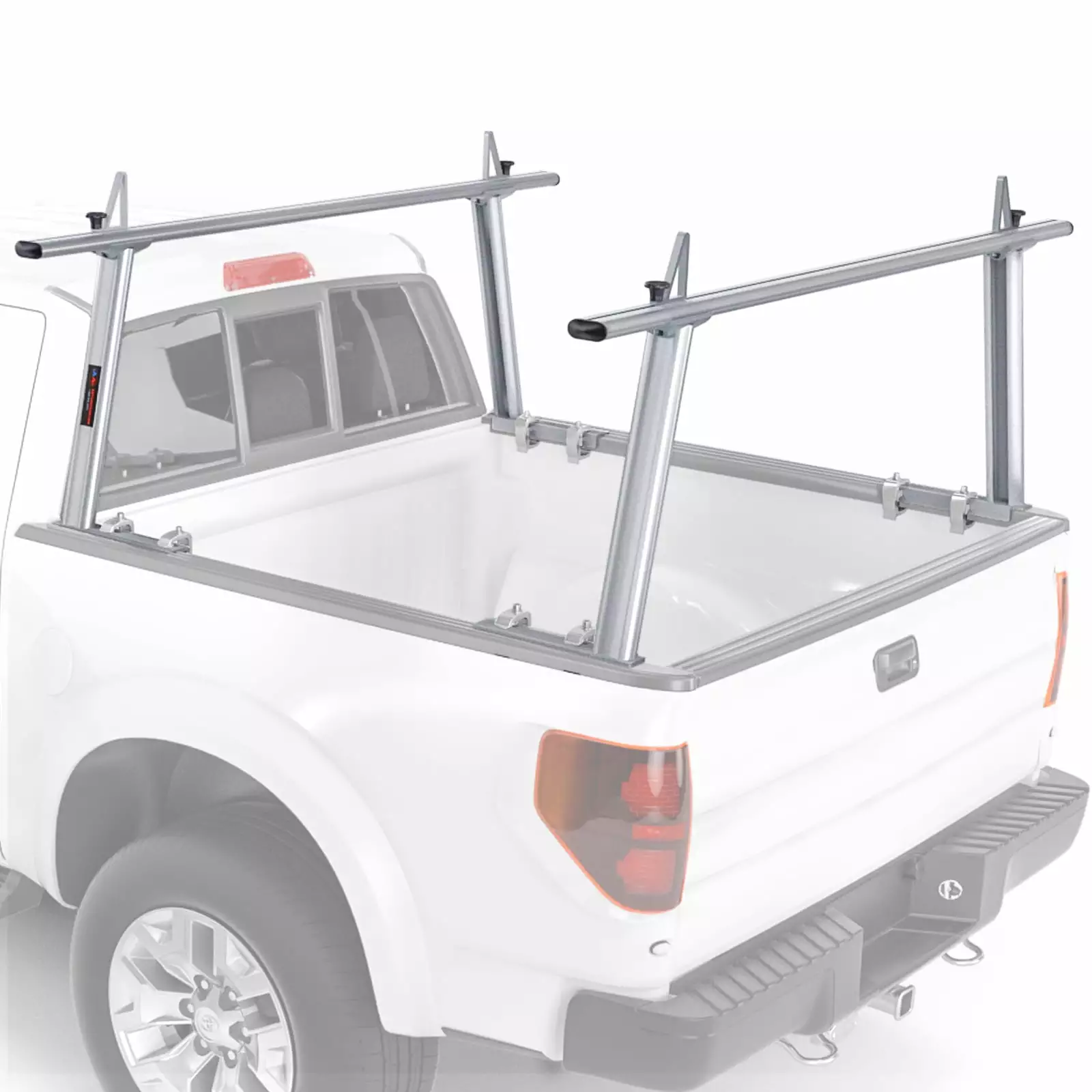 AA Products Inc. AA-Racks Model APX25 Extendable Aluminum Pick-Up Truck Ladder Rack Silver(No drilling required)