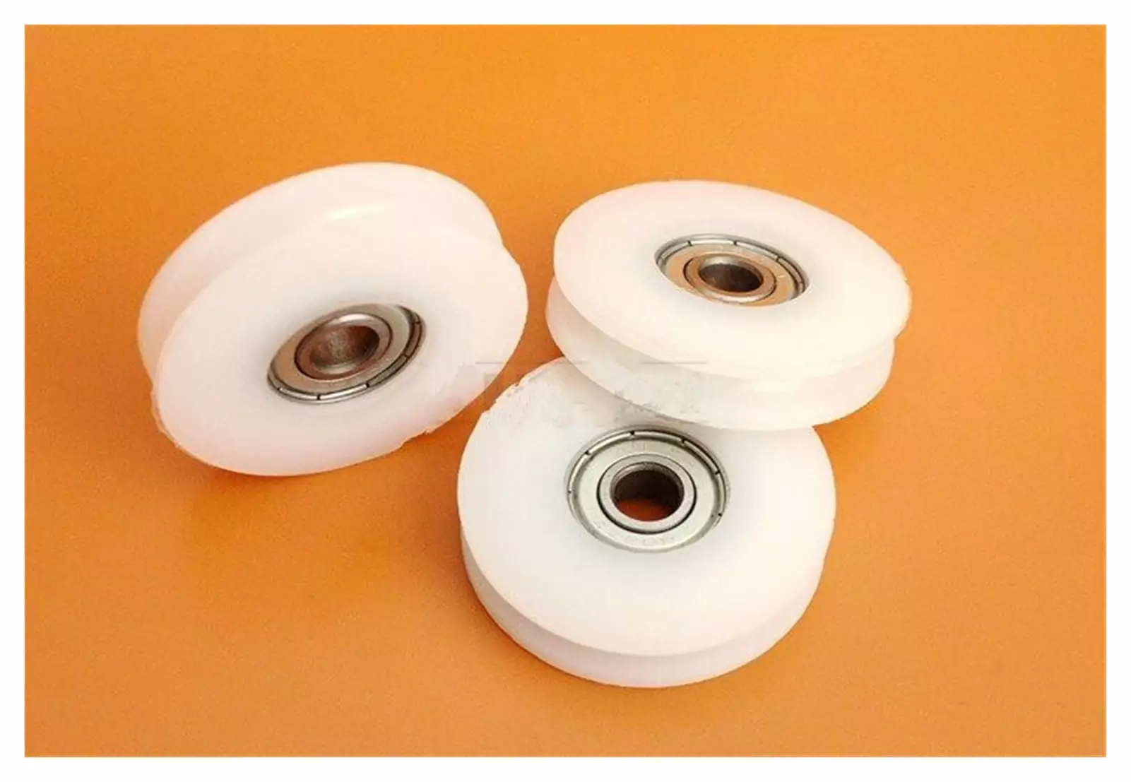 2pc U Nylon plastic Embedded 608 Groove Ball Bearings 8*46.5*10mm Guide Pulley