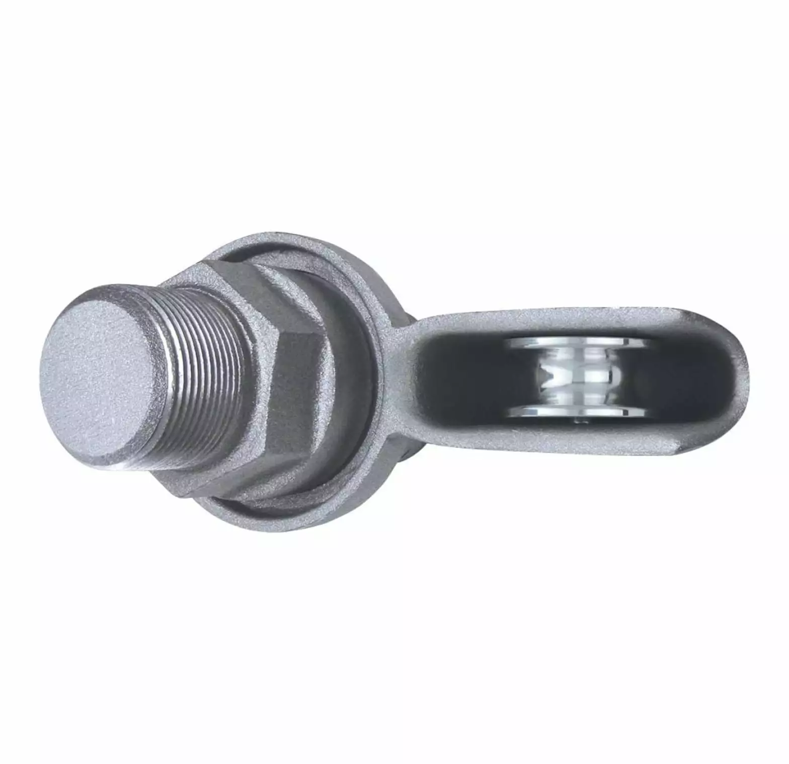 3-1/2 Inch Top Flagpole Diameter Silver Cast Aluminum External Halyard Revolving Single Pulley Flagpole Truck Spindle 1-1/4 Inch NPT Threading Pulley Machined Aluminum