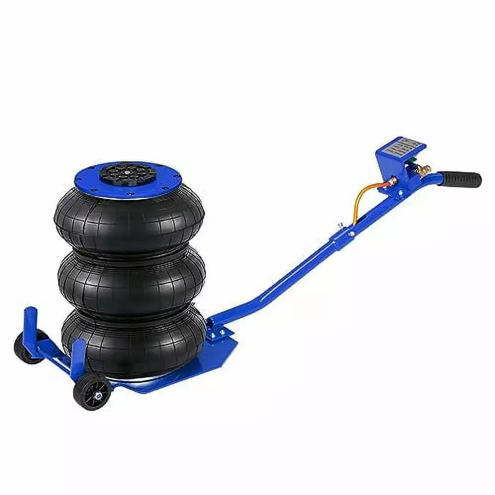 3 Ton/6600 lbs Triple Bag Air Jack Pneumatic bag Jack Lift Up to 15.75 Inch 3-5S Fast Lifting Air Jack for Garage Cars Trucks with Adjustable Long Round Handle Blue