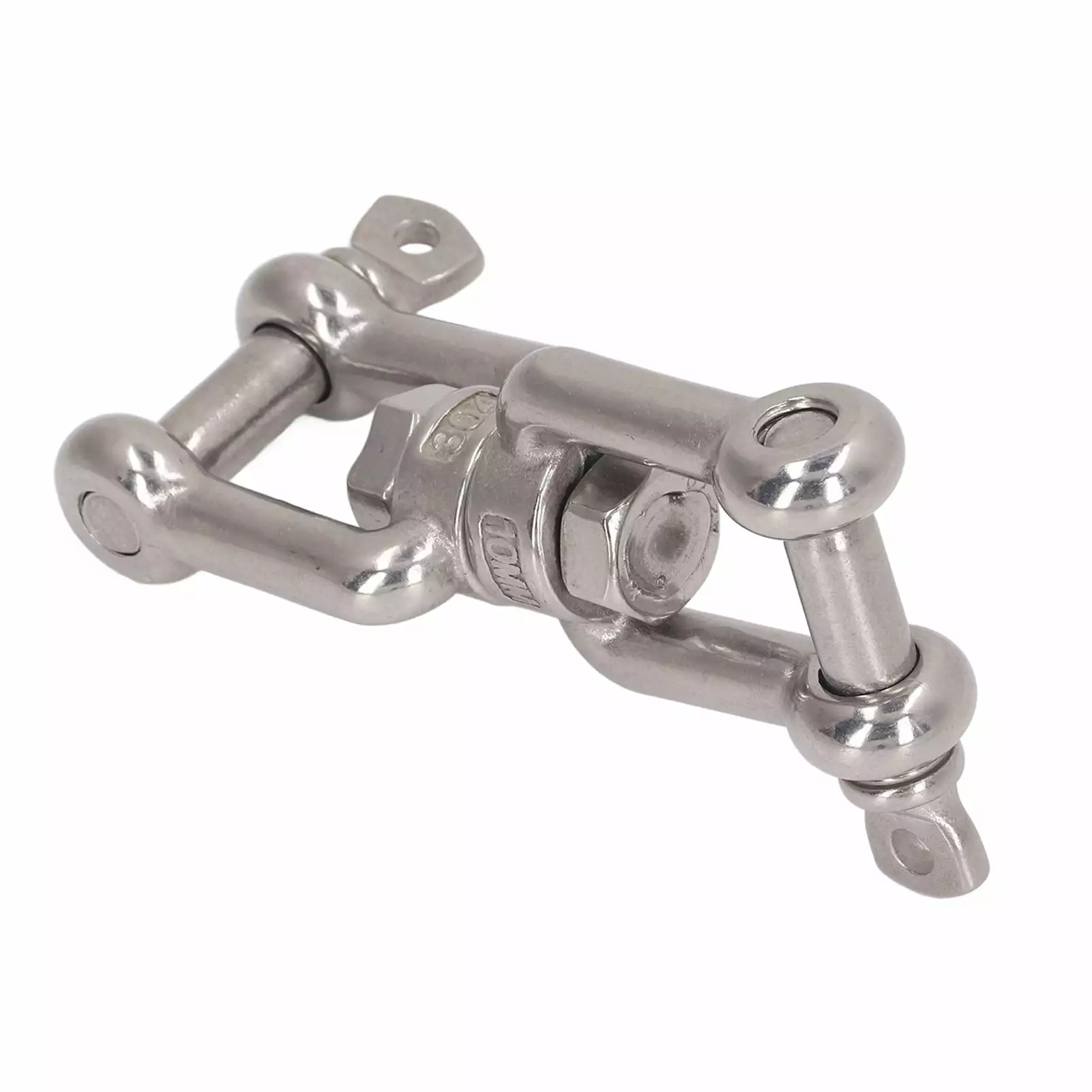 304 Stainless Steel Double Jaw Shackle Rustproof Universal Jaw Anchor Connector for Hardware Lifting Connection 10mm / 0.4in