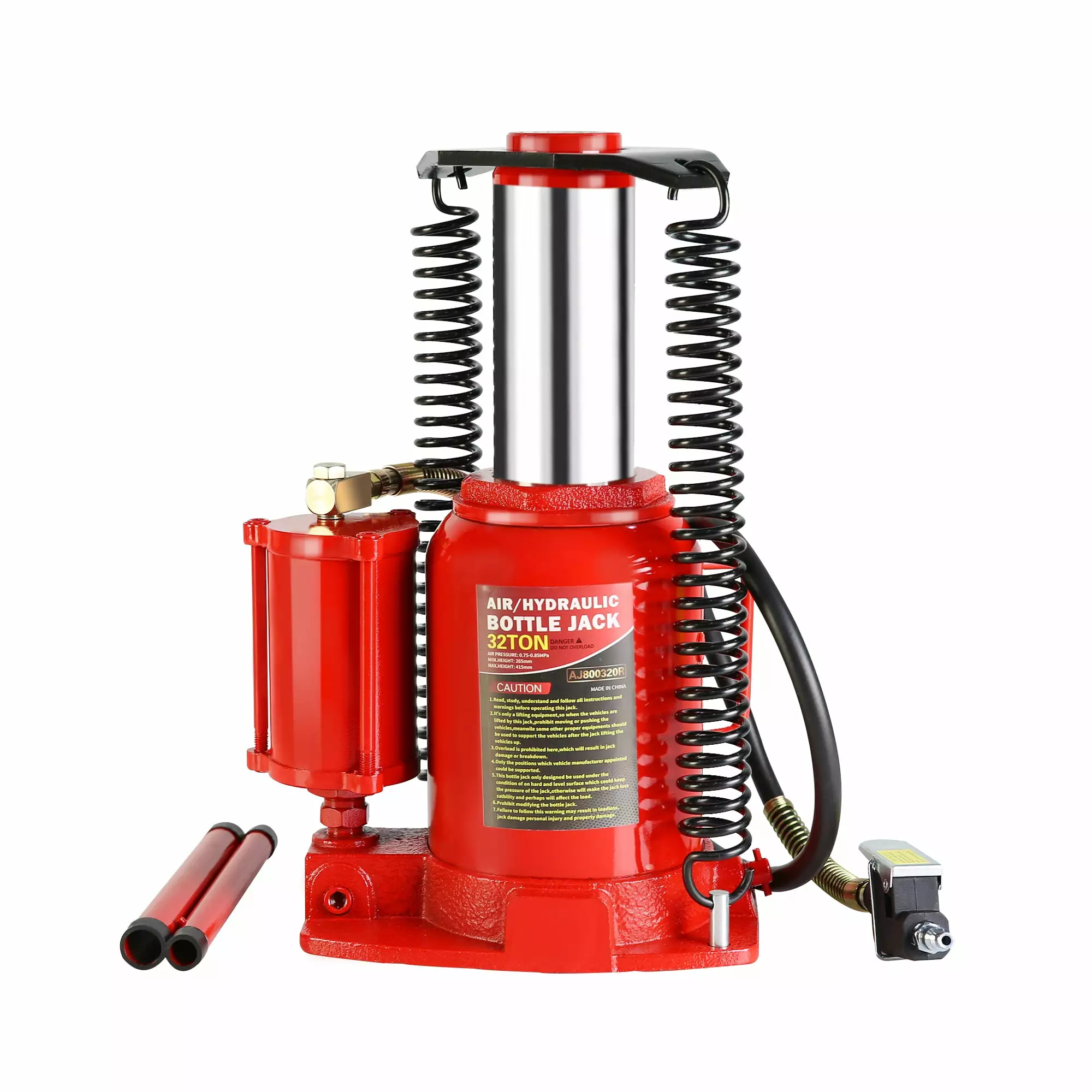 32 Ton Bottle Jack - Hydraulic Jack with 10.2-20.1 inch Lifting Range. 2-Section Long Handle - Ideal for Car. Pickup Truck. RV. Auto Repair. Industrial Engineering-Red