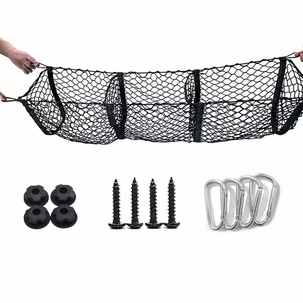 Gecheer Storage Net Pocket Car Trunk Net Bag Rear Cargo Net Storage Organizer 47x12in for Car Truck Pickup SUV