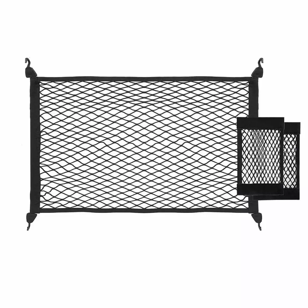 Automotive Cargo Net. 72 x 96 Inch Stretchable Truck Bed Net Organizer Black. Truck Bed Grocery Net with Hooks